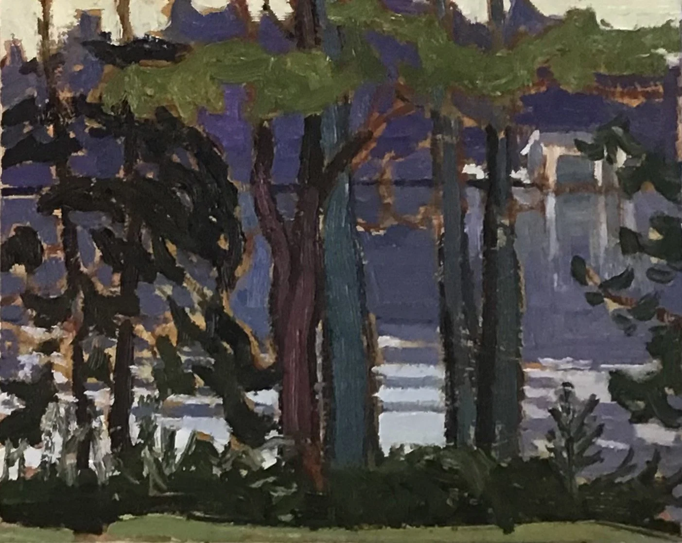 Boathouse, Bala / oil on wood / 8x9.5" / $225