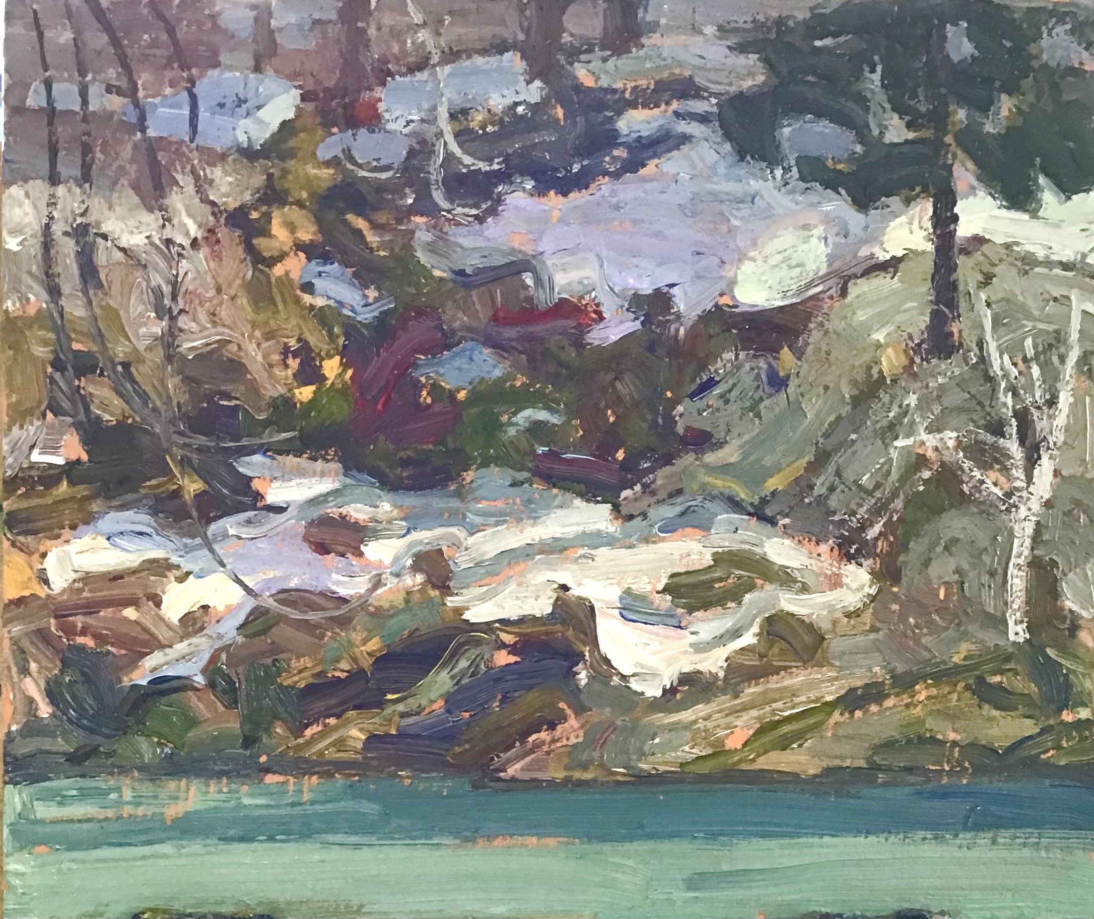 Nottawasaga River, Spring / oil on wood / 8"x9.5" / $225