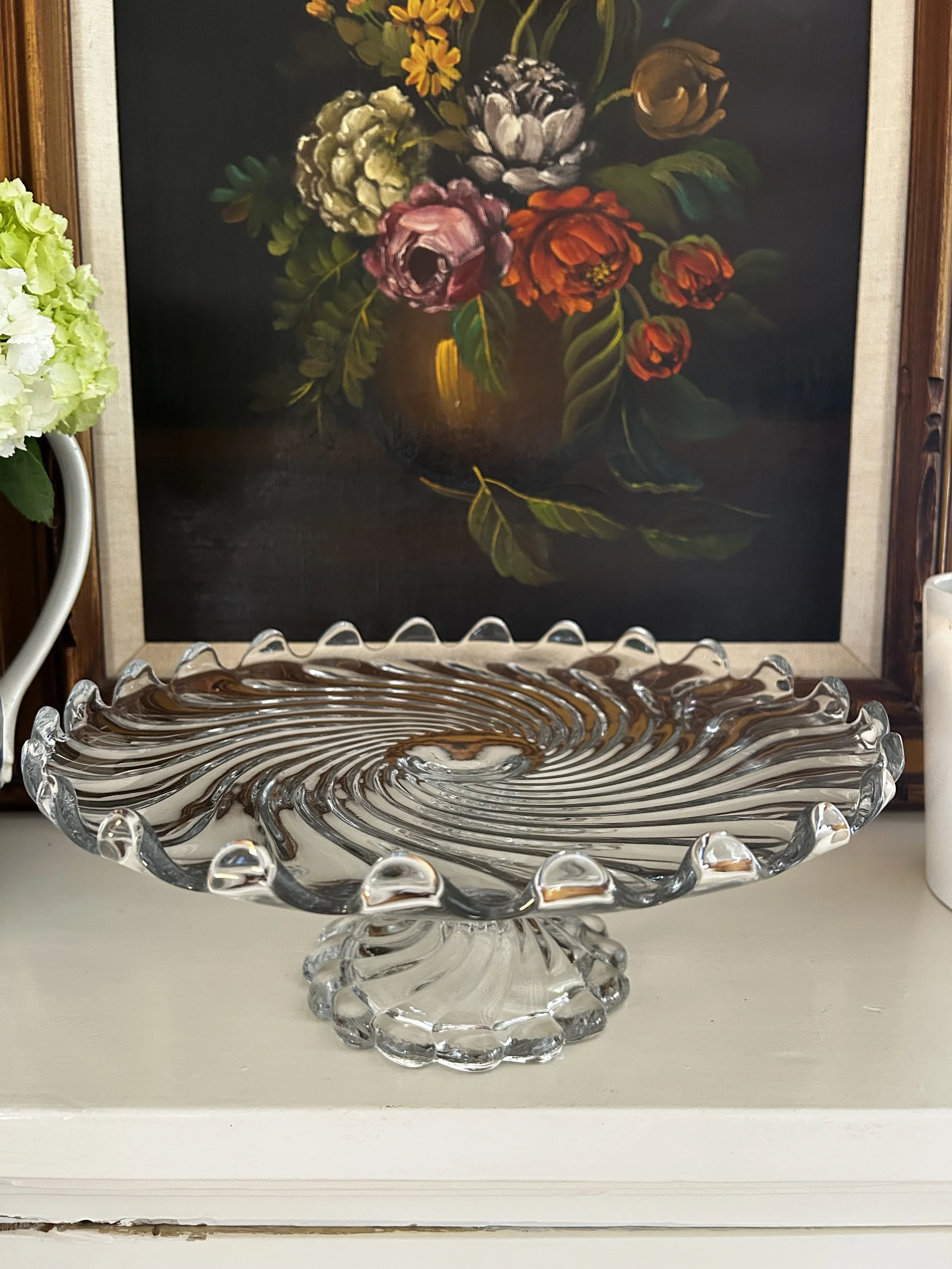 Vintage Fosteria "Colony" Swirl Cake Stand