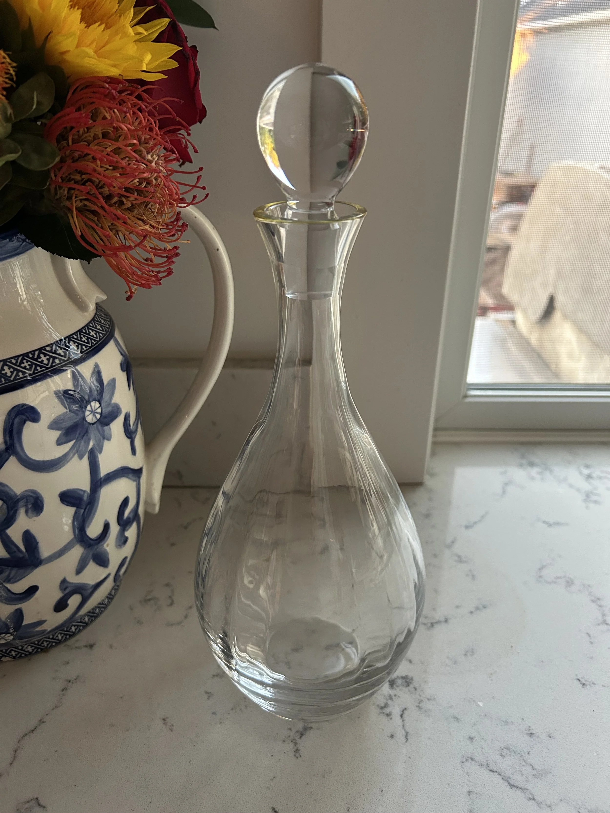 Vintage Wavy Glass Decanter