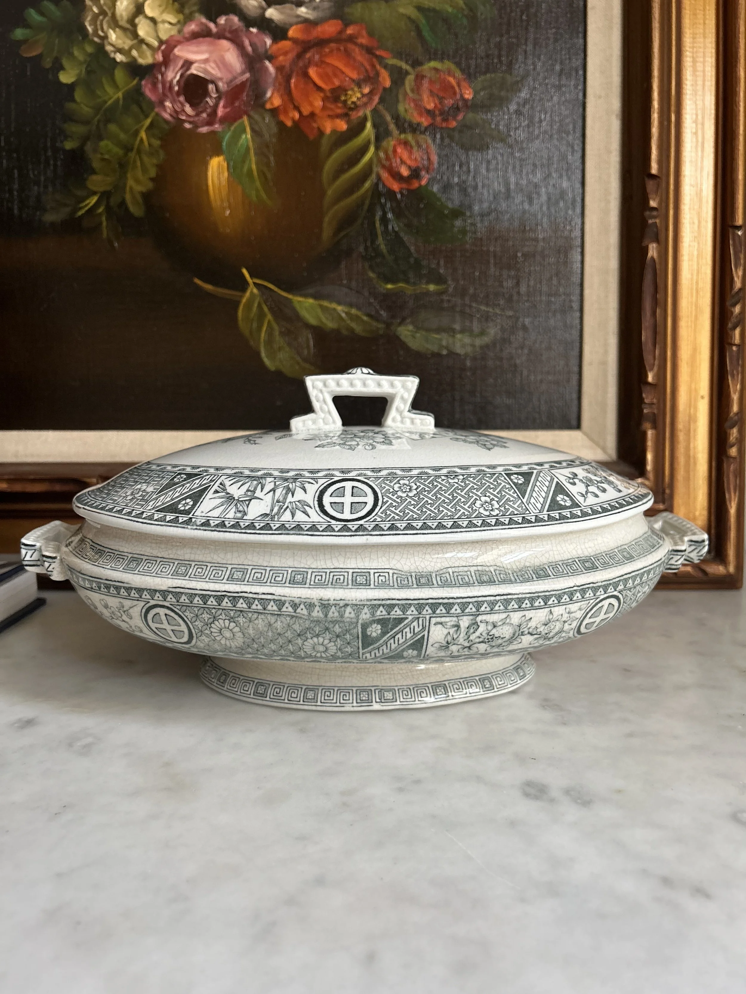 Antique Bates, Gildea & Walker English Covered Vegetable Dish