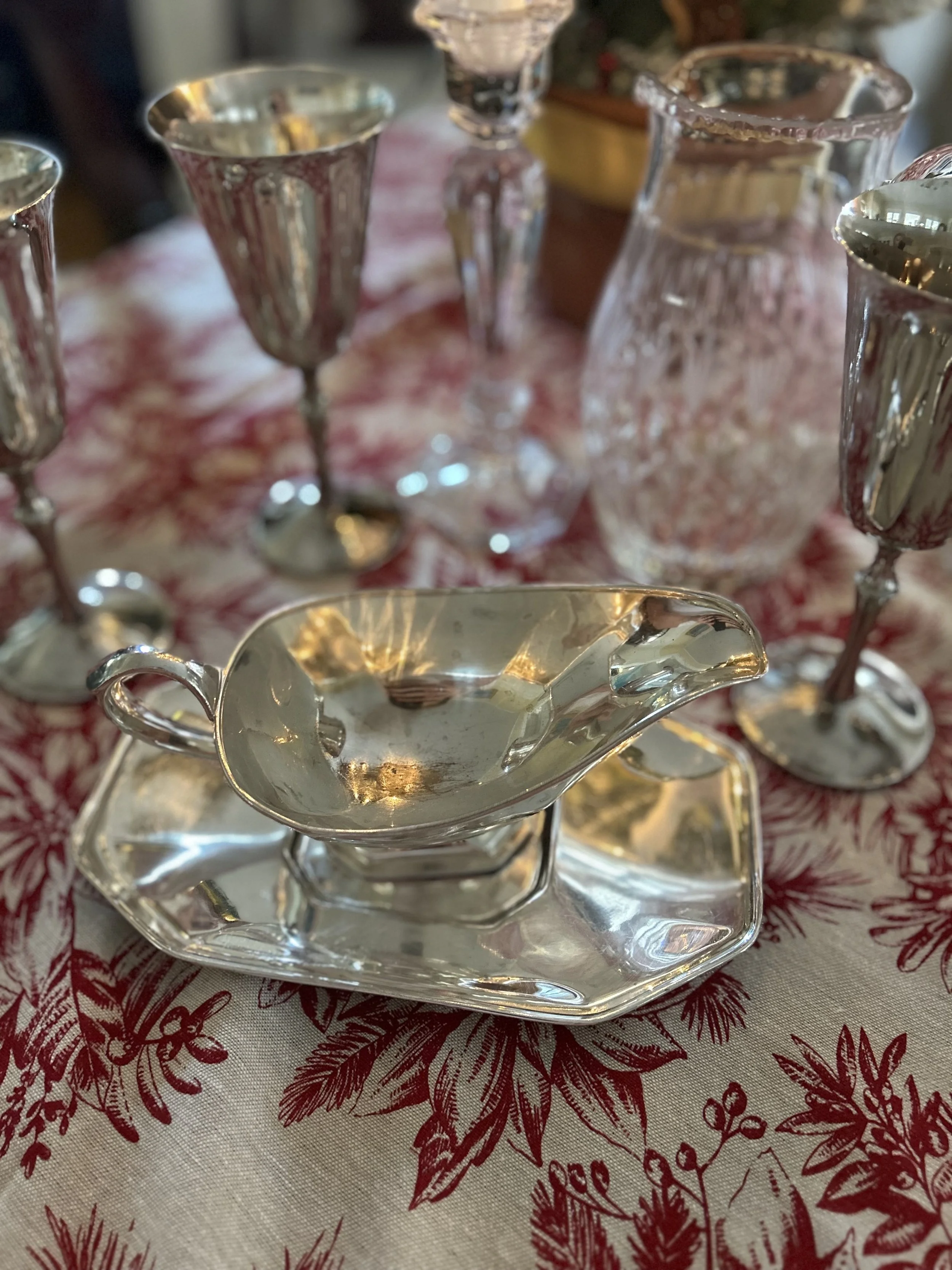 Circa 1920s Mulholland Bros. Silver Plate Sauce Boat with Under Plate
