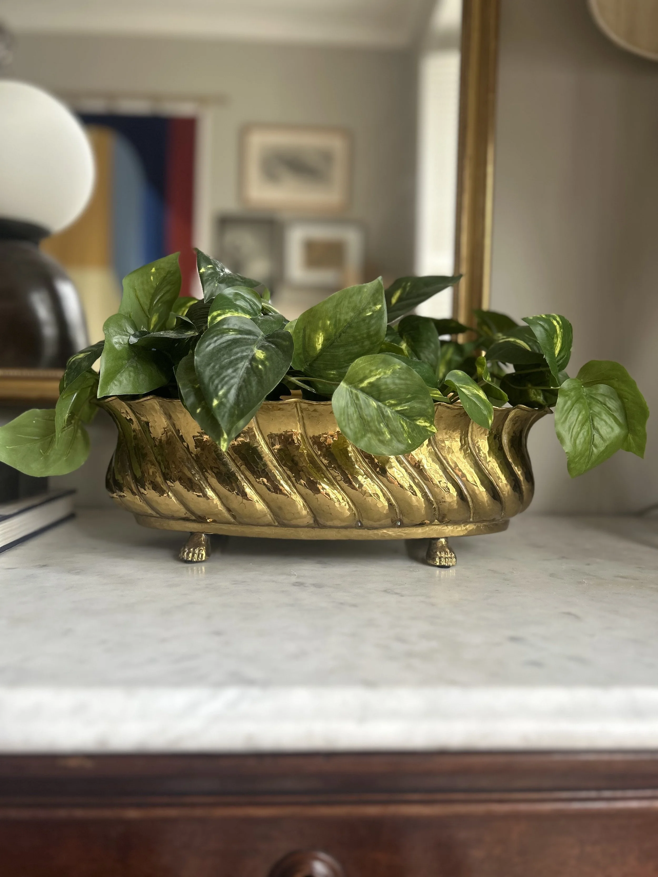 Vintage c. 1940s Brass Planter by Egidio Casagrande