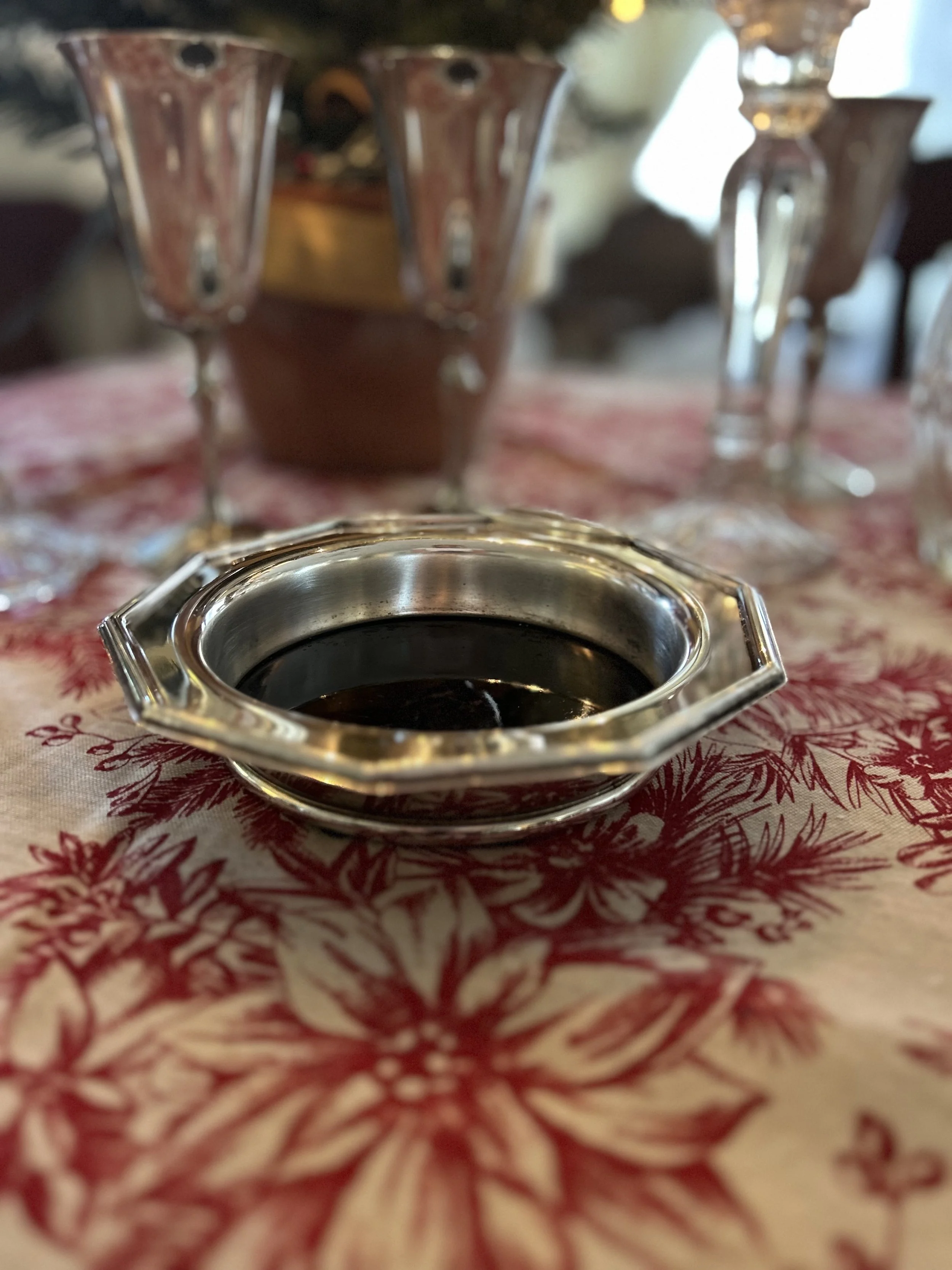 Vintage Silver Plate Large Wine Coaster or Candy Dish