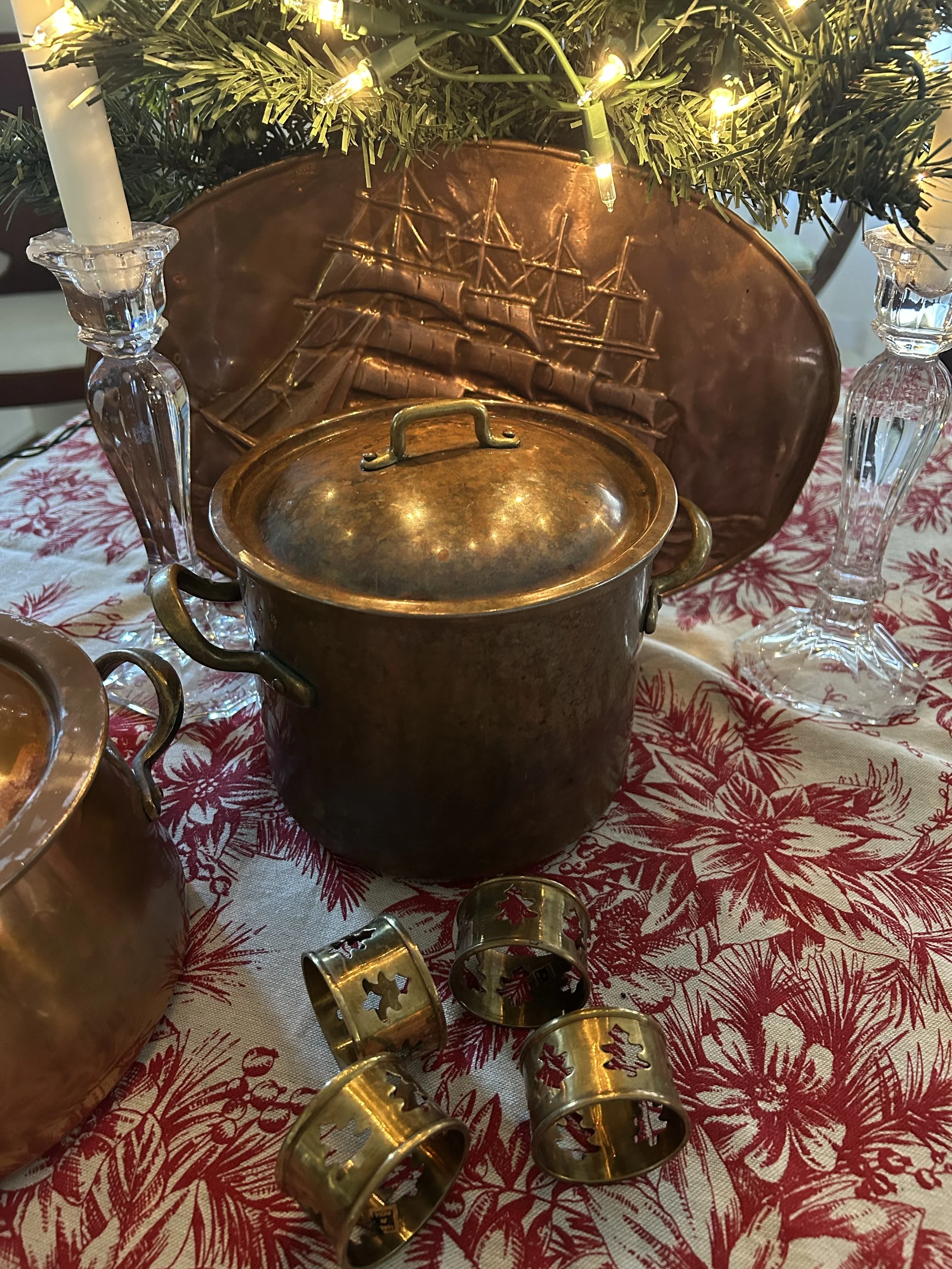 Vintage Copper Lidded Pot