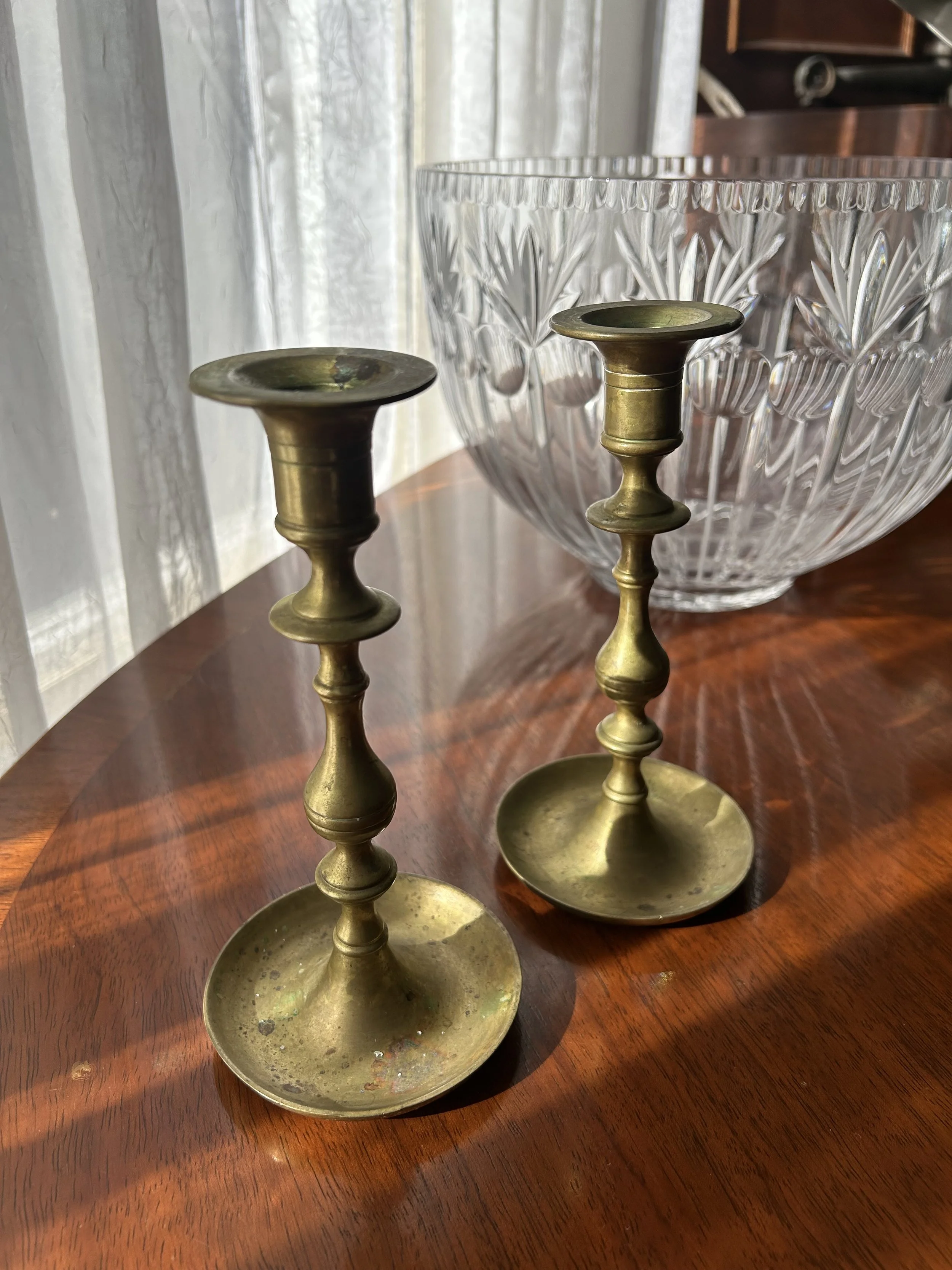 Pair of Vintage Brass Candlesticks