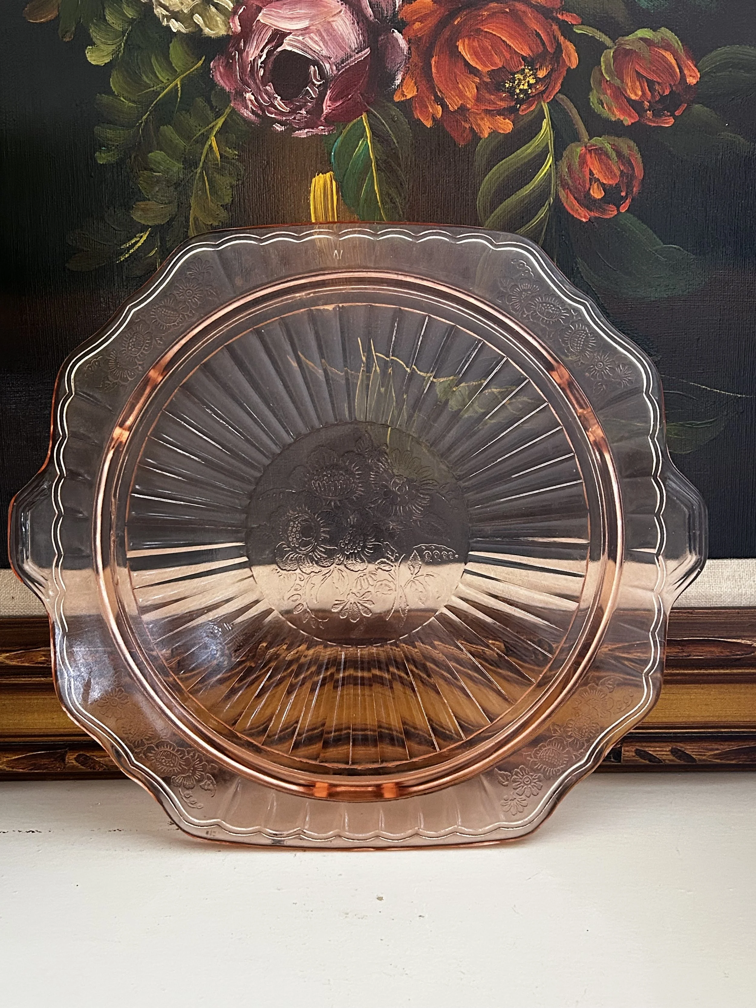 Vintage 1930s Mayfair Open Rose Cake Plate