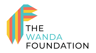 Logo of The Wanda Foundation featuring a stylized multicolored 'W' and the foundation's name