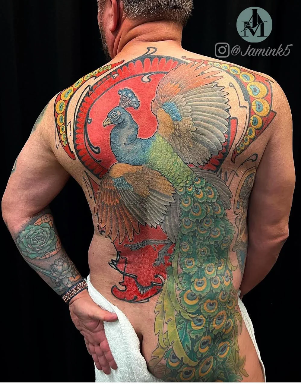 art nouveau peacock deco .JPG