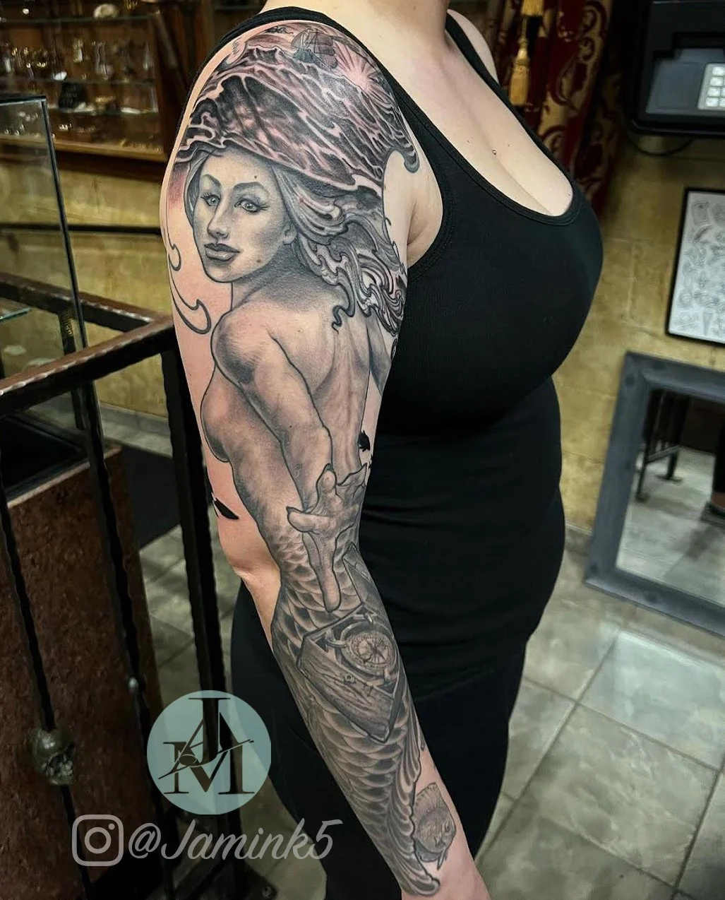 black and gray mermaid .JPG