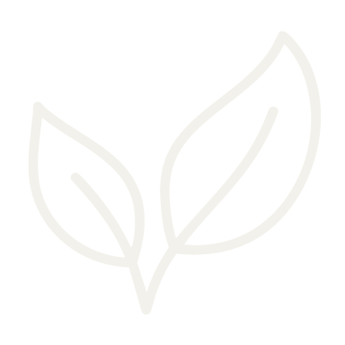 Stylized outline of two leaves.
