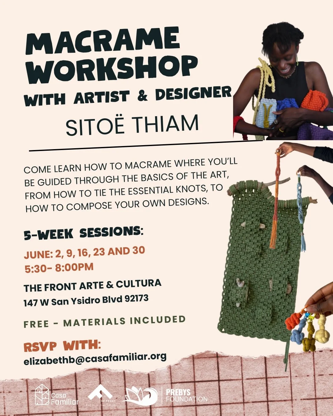 The FRONT: Macrame 5-Week Intensive, Day 1