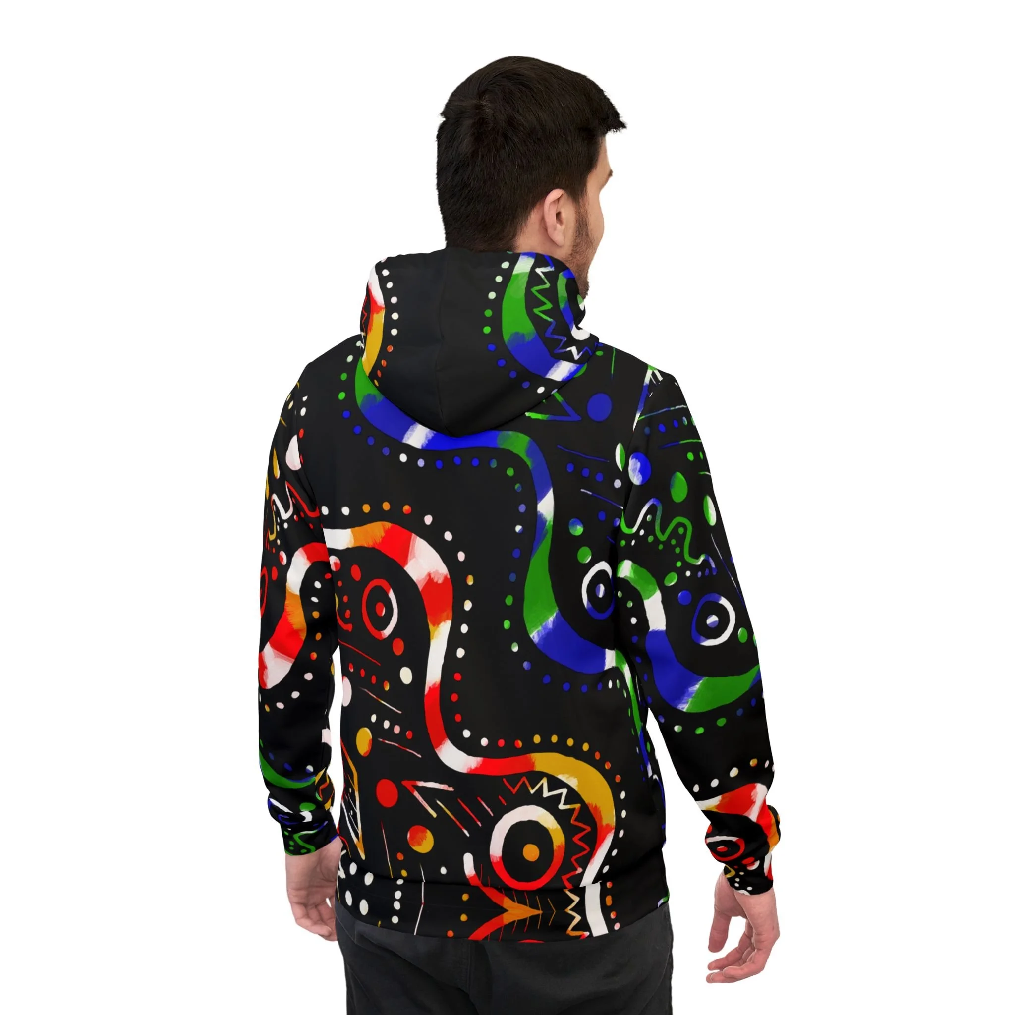 Unisex Adult Athletic Hoodie – Indigenous Art Print (Eco-Friendly)