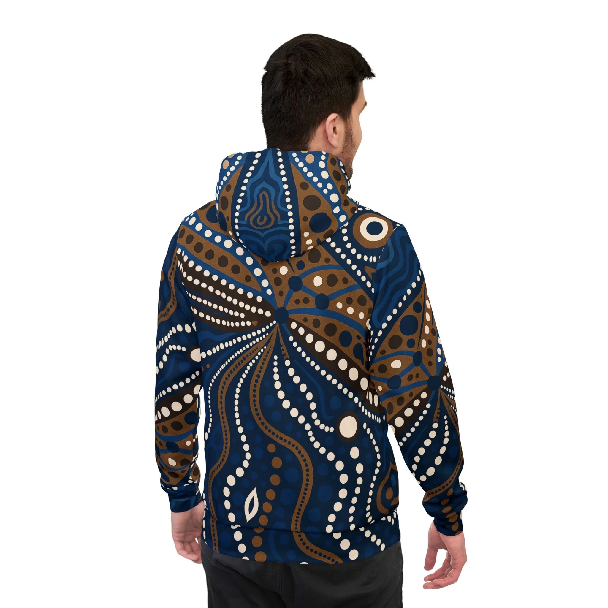 Unisex Adult Athletic Hoodie – Indigenous Art Print (Eco-Friendly)
