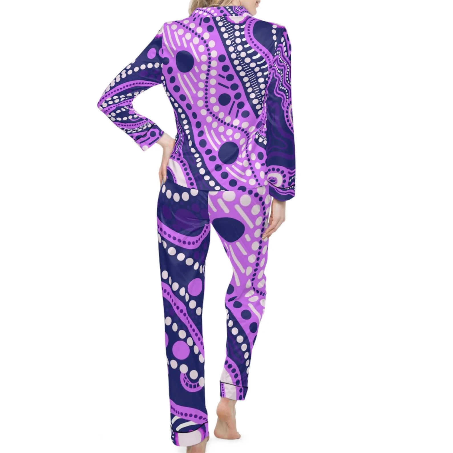 Women's Satin Pajamas – Indigenous Art Print
