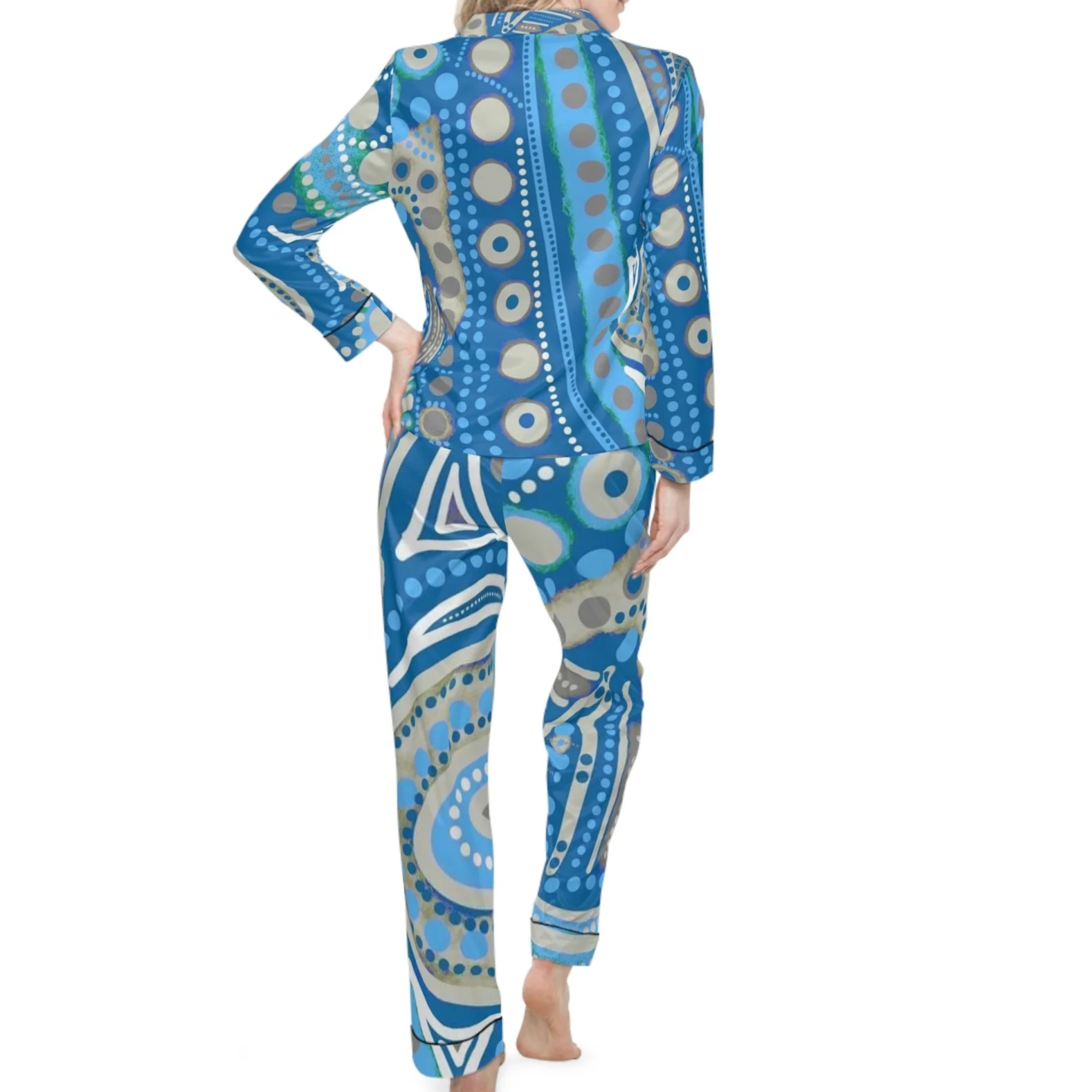 Women's Satin Pajamas – Indigenous Art Print