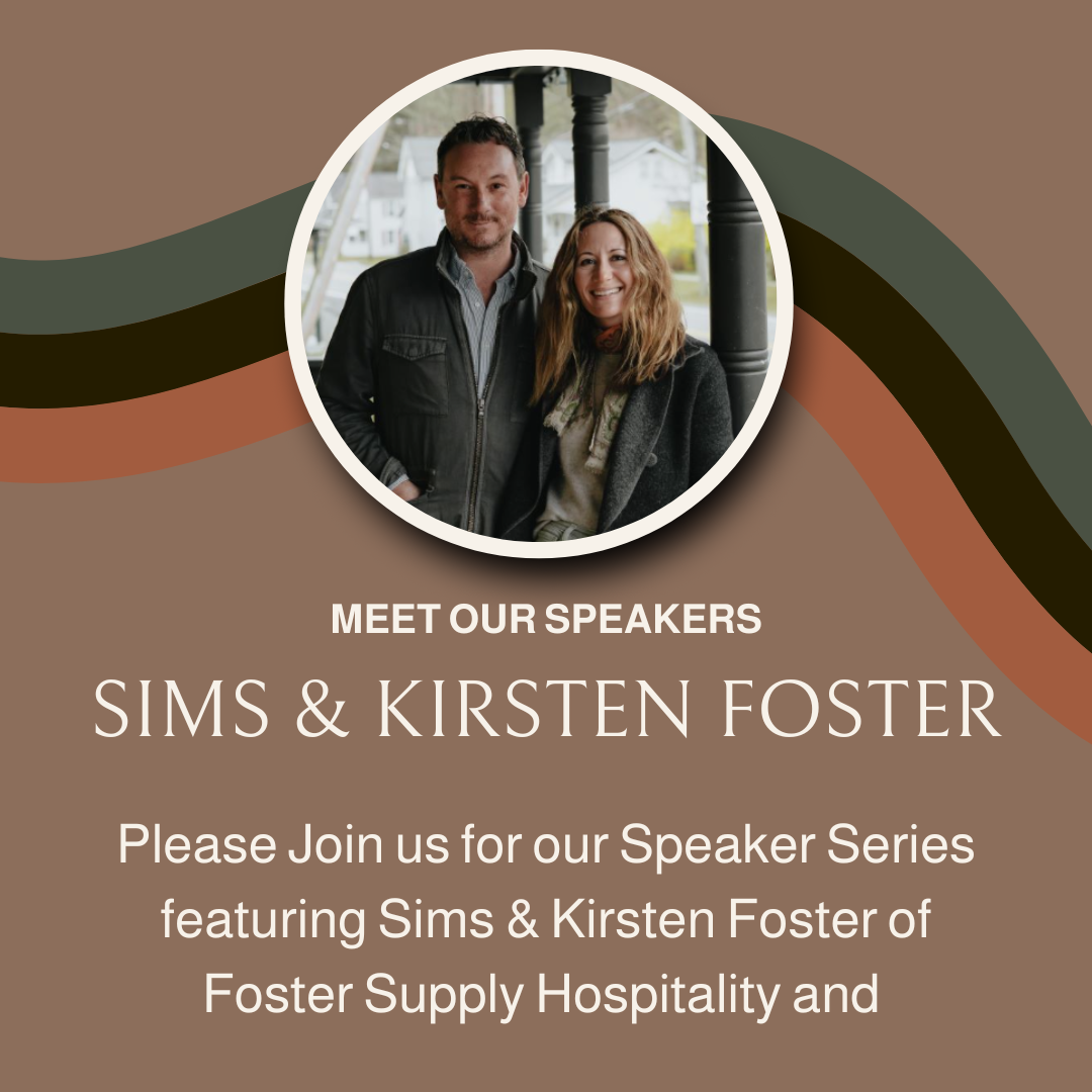 Fall Speaker Series:      Sims &amp; Kirsten Foster