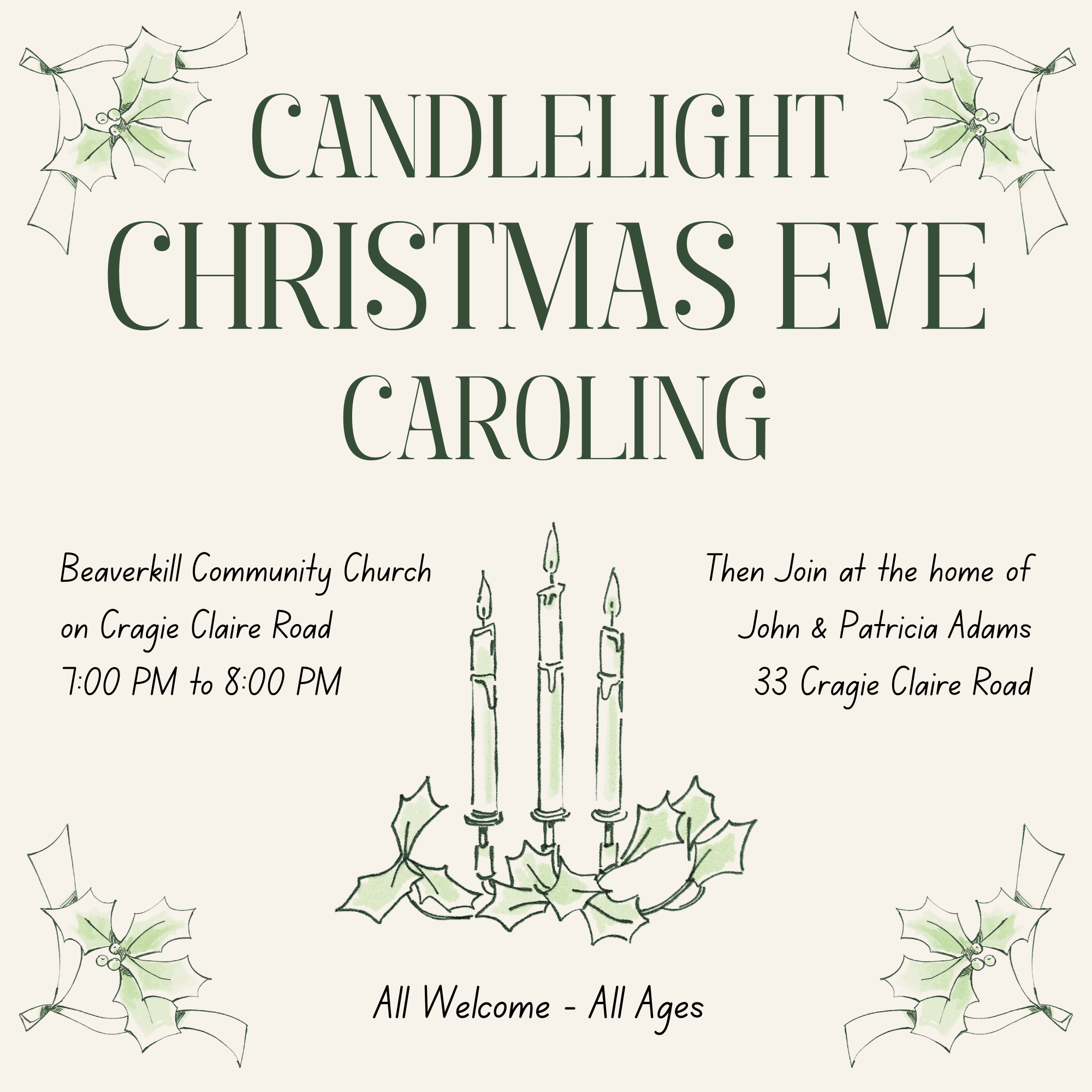 Candlelight Christmas Eve Caroling