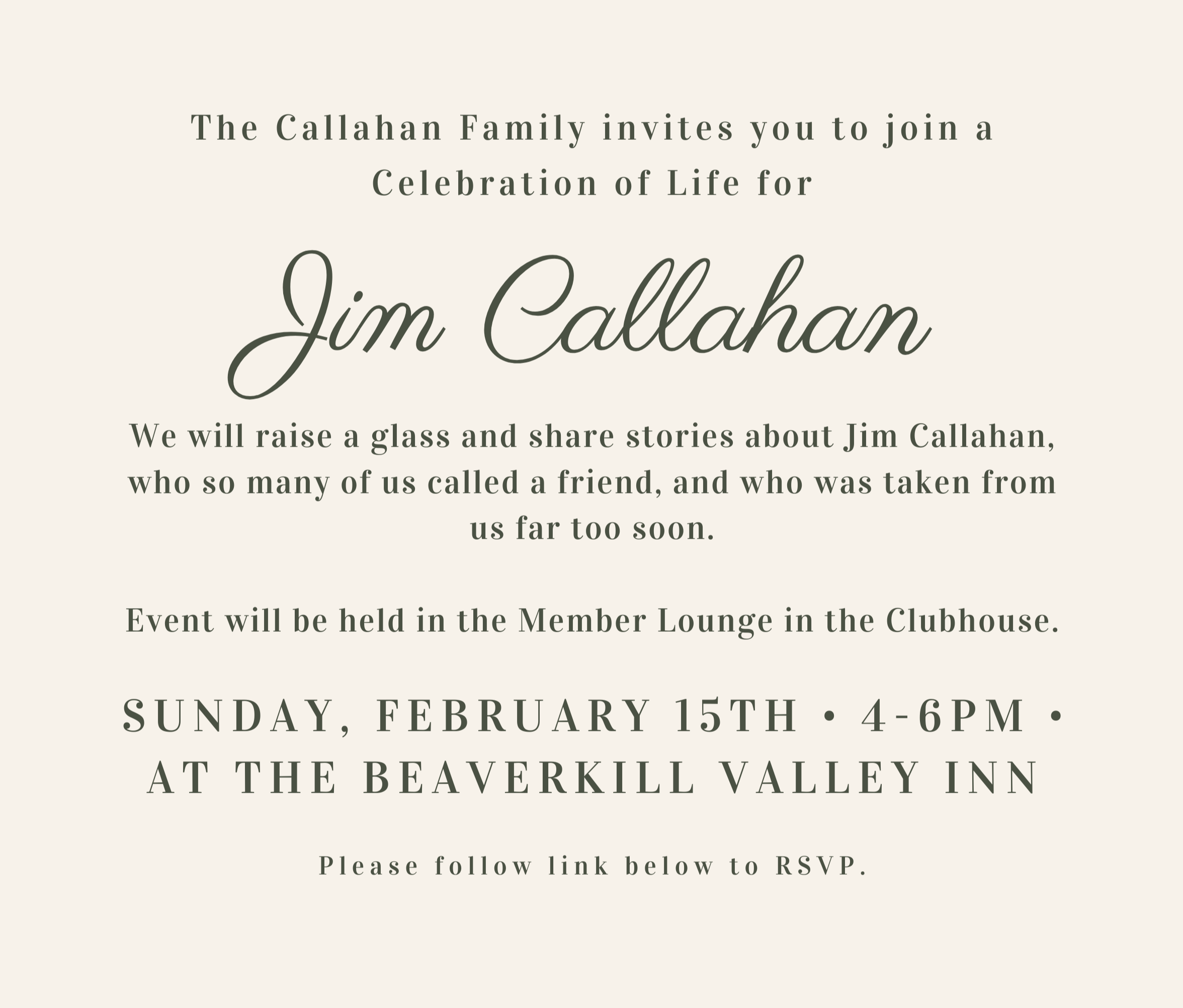 Celebration of Life for Jim Callahan