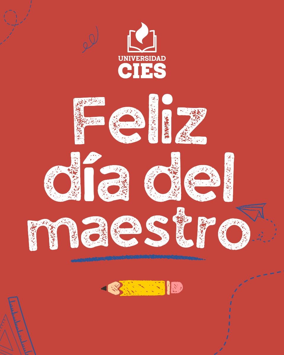 En CIES creemos en el poder de la educación y en quienes la hacen posible.
Gracias, maestras y maestros, por construir oportunidades, inspirar sueños y acompañar procesos de transformación.
Hoy es su día. ¡Gr