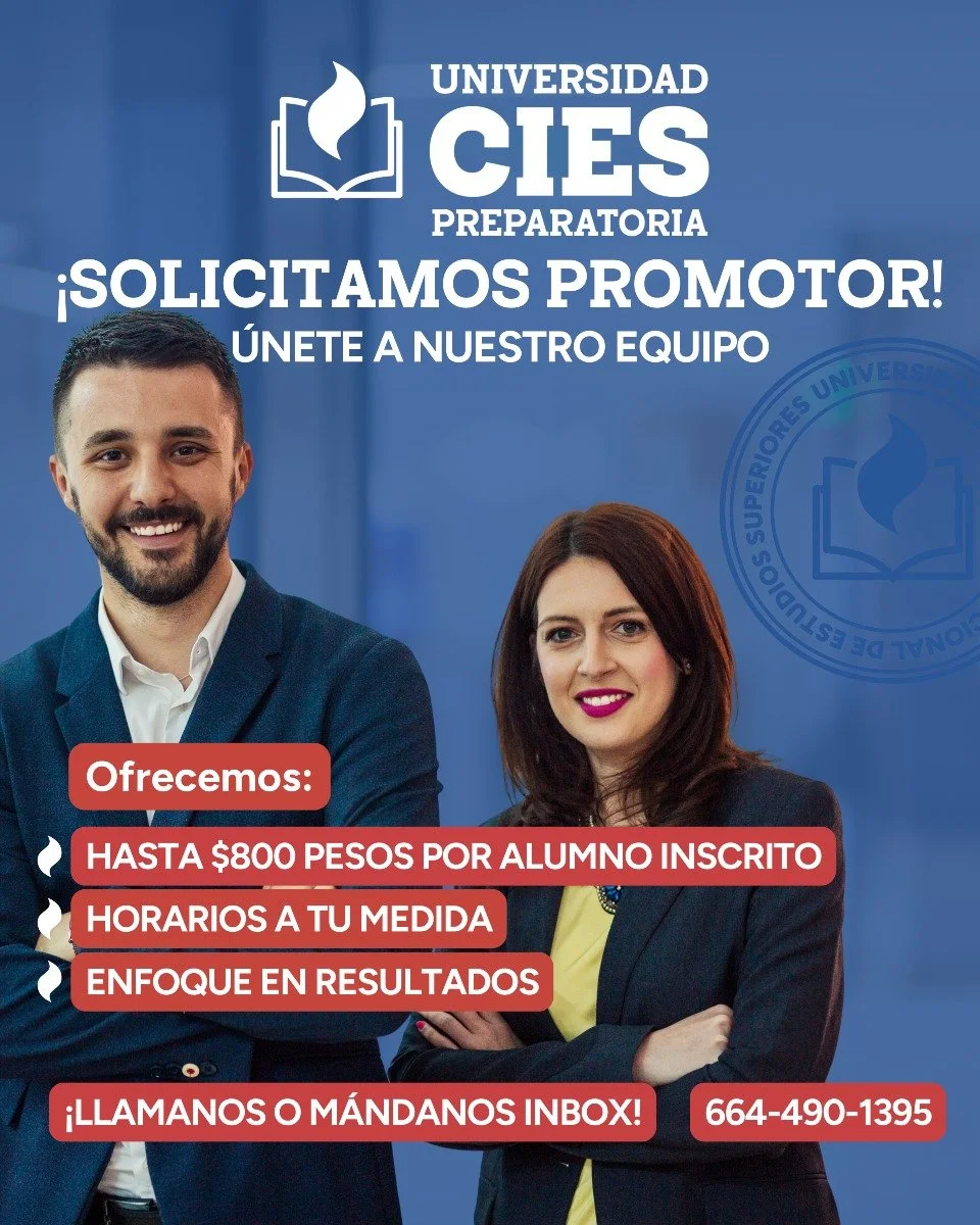 🚨 ¿Buscas una oportunidad para generar ingresos extra?
¡En Universidad CIES estamos buscando promotores para nuestra preparatoria! 🙌
🧑‍🎓 Gana hasta $800 por alumno inscrito
🕒 Horarios flexibles
🎯 Trabajo por resultados
Si tie