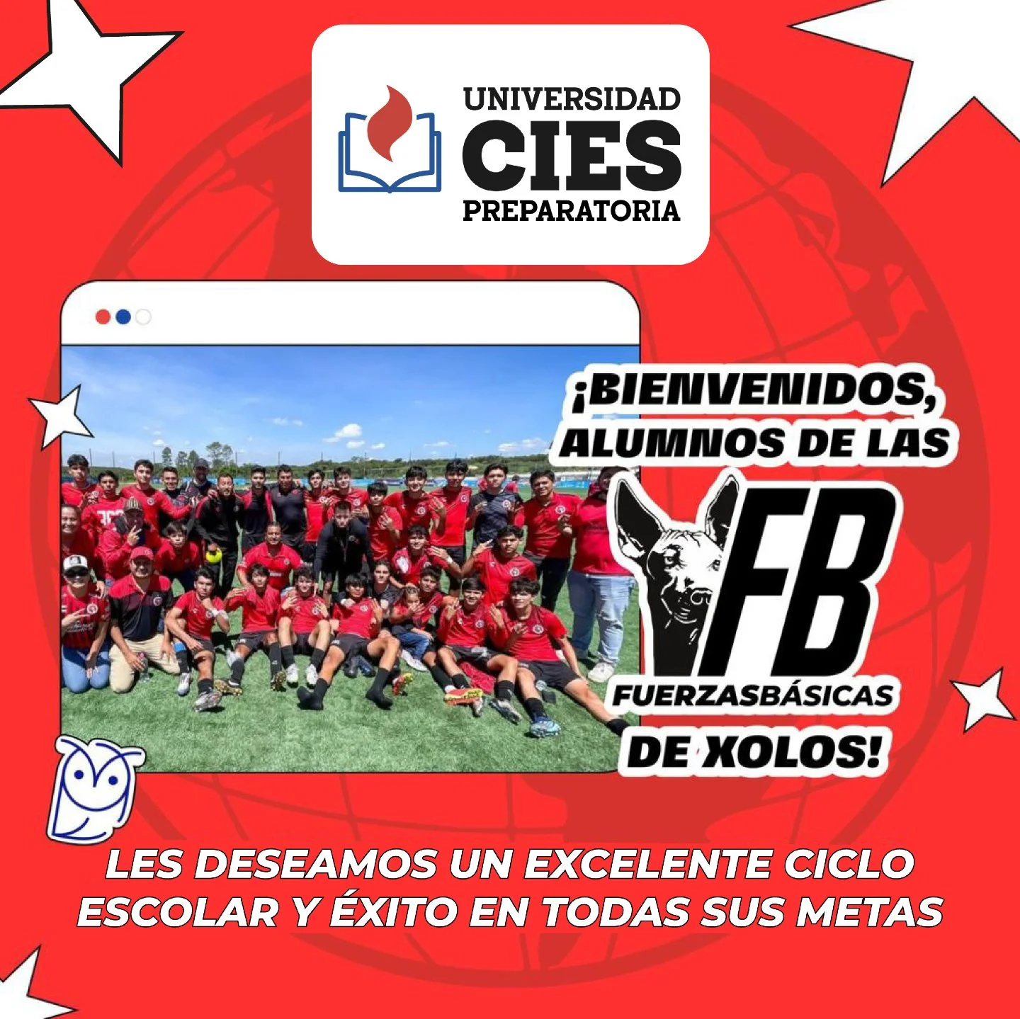 ⚽📚 En Preparatoria CIES nos llena de orgullo dar la bienvenida a los alumnos de las Fuerzas Básicas de Xolos.
Confiamos en que este ciclo escolar será una etapa llena de aprendizajes, esfuerzo y grandes logros, tanto en la cancha como