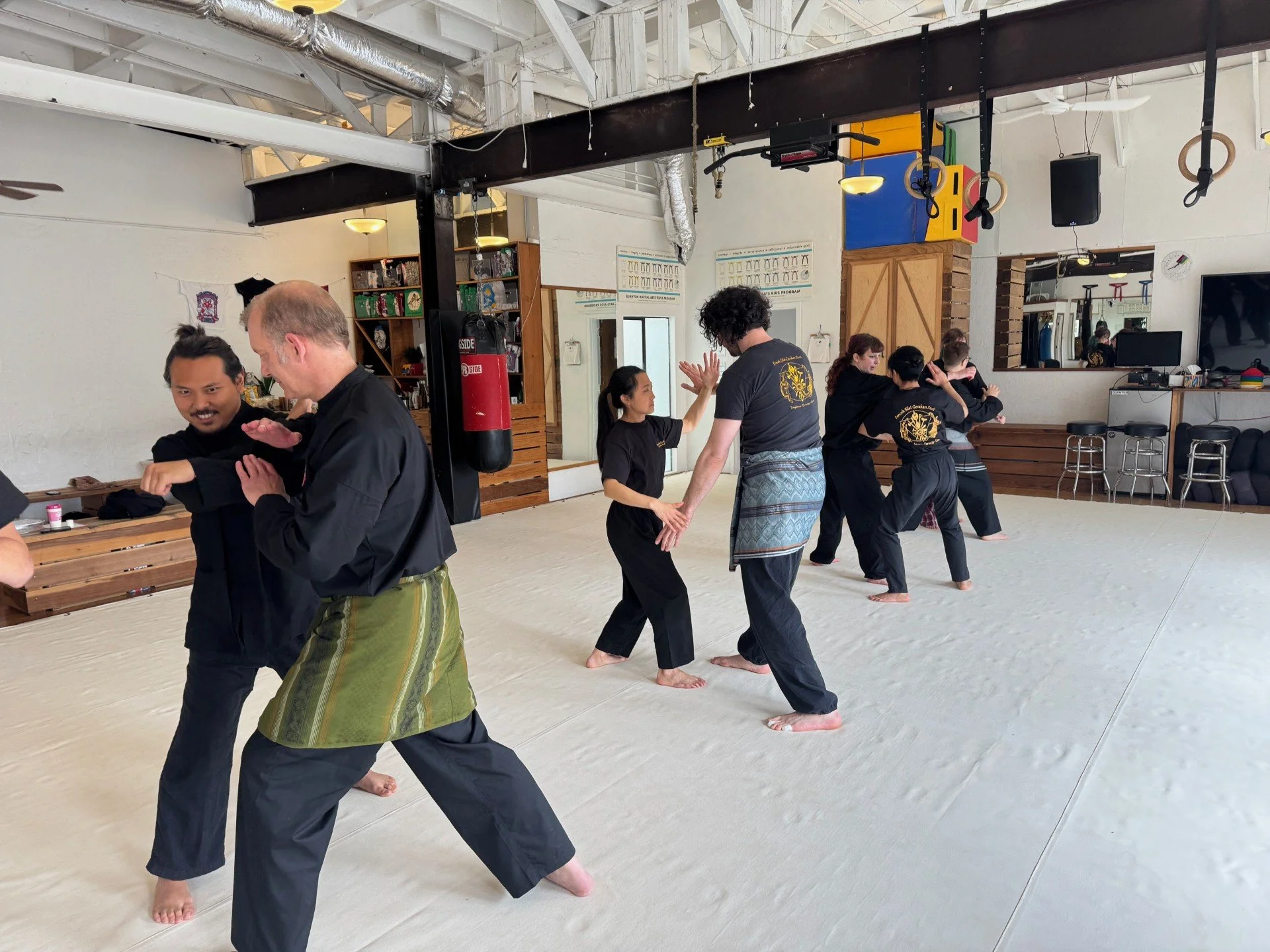 Drills against everyone in class are essential for developing muscle memory and calmness.