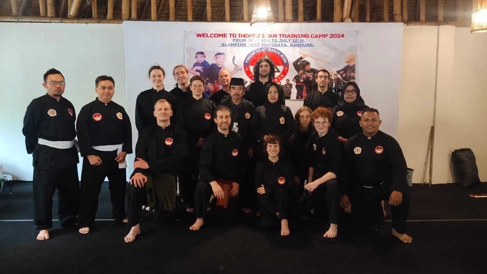 Mande Muda Training Camp 2024. Ten intensive days of Mande Muda curriculum and competition forms.
11 students and instructors from PS Gerakan Suci attended the camp with Guru Besar Rita Suwanda and Guru Besar Dadang Gunawan.