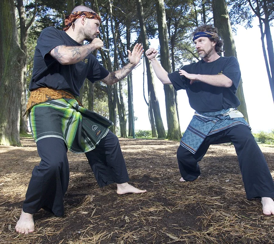 Styling with knives!
Pencak Silat is a weapons-based martial art -
every skill translates with only minor adjustments to suit the particular weapon.
