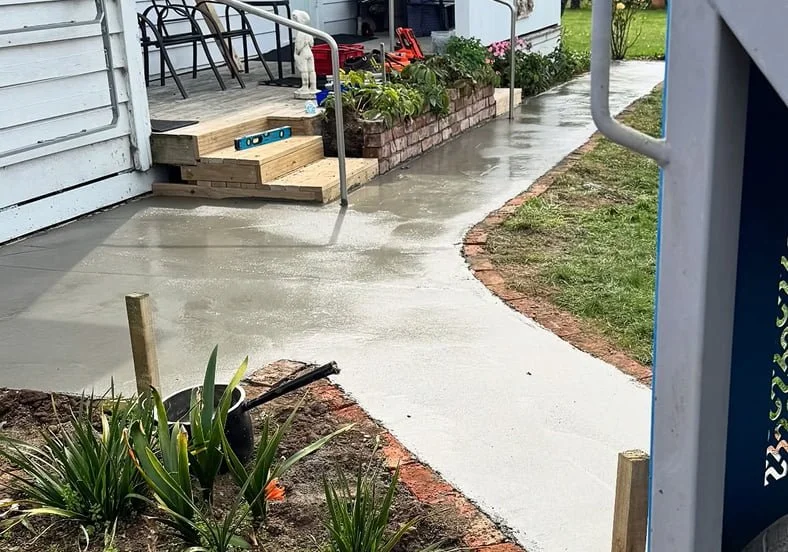 Residential concrete path