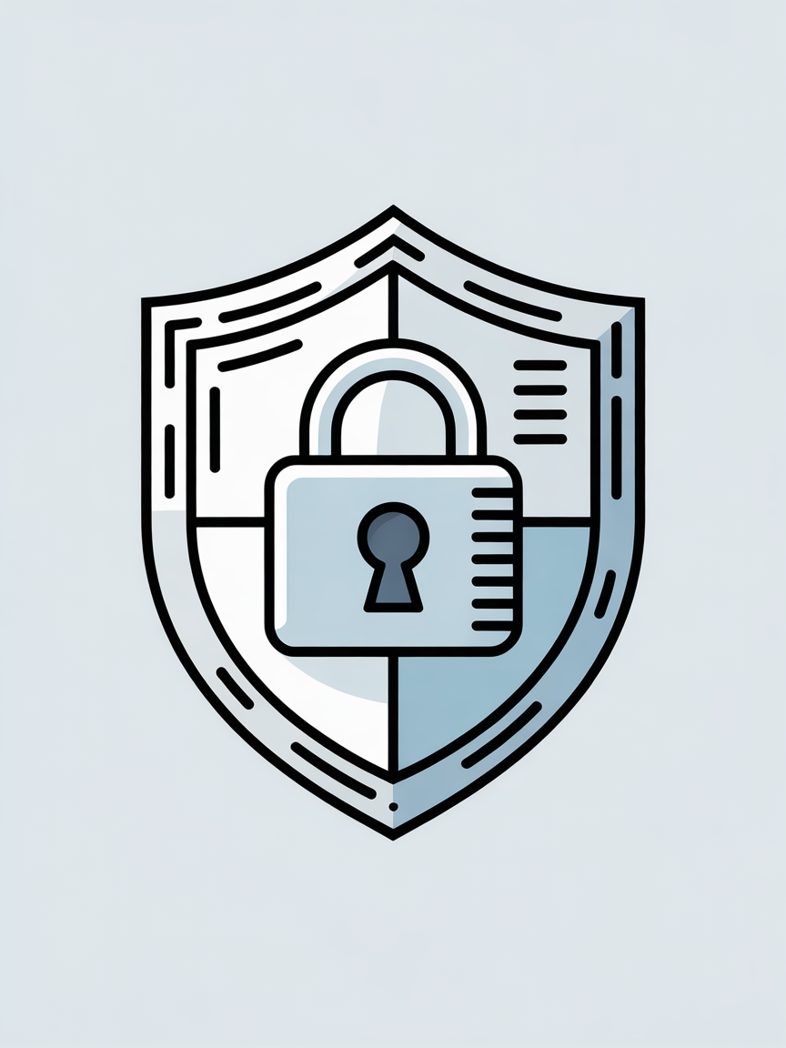 Shield and lock illustration representing privacy