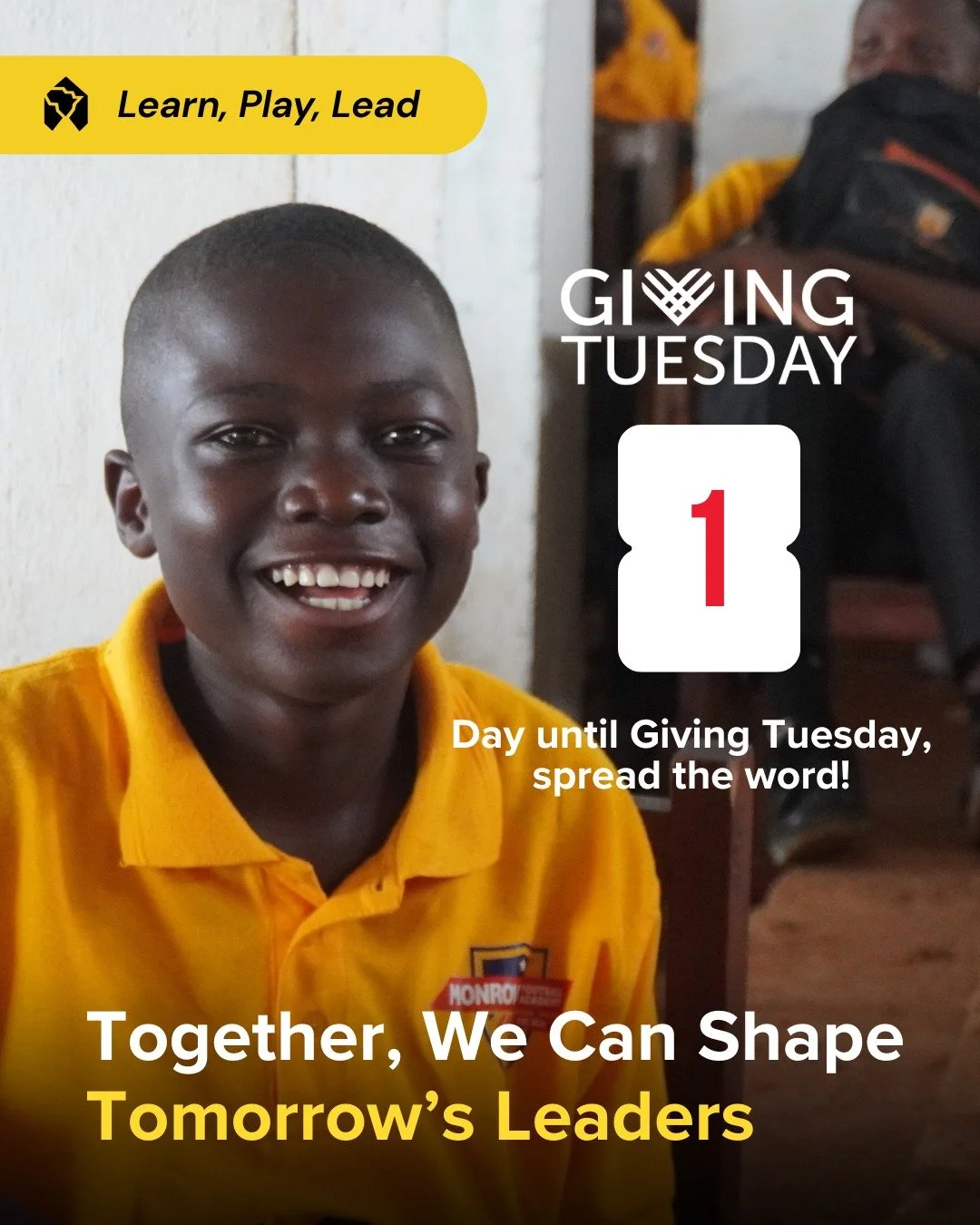 #GivingTuesday is only 1 day away! 💛

We invite you to join us in lifting up young leaders and investing in their futures.

When you give to LEAD, you support education, mentorship, and opportunities that help students grow on and off the field. Eve