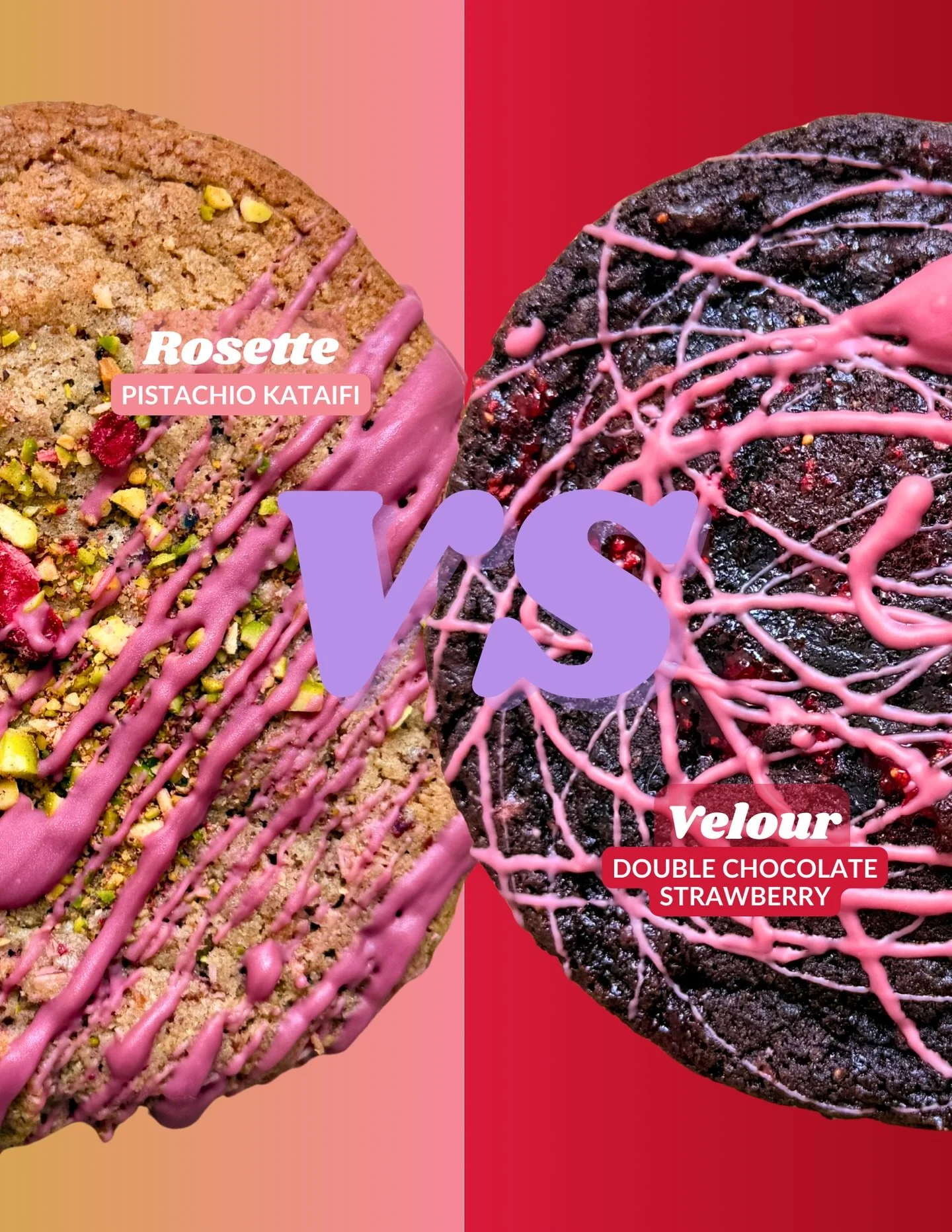 Newest duo in the atelier this month
Crunchy meets fudgey 
Complex meets indulgent 

Kataifi-pistachio ruby chocolate 🌹
versus chocolate-coated strawberry 🍫

Rosette vs Velour. You decide.

#cookiesdefleur #madeindc #dcfood #rubychocolate