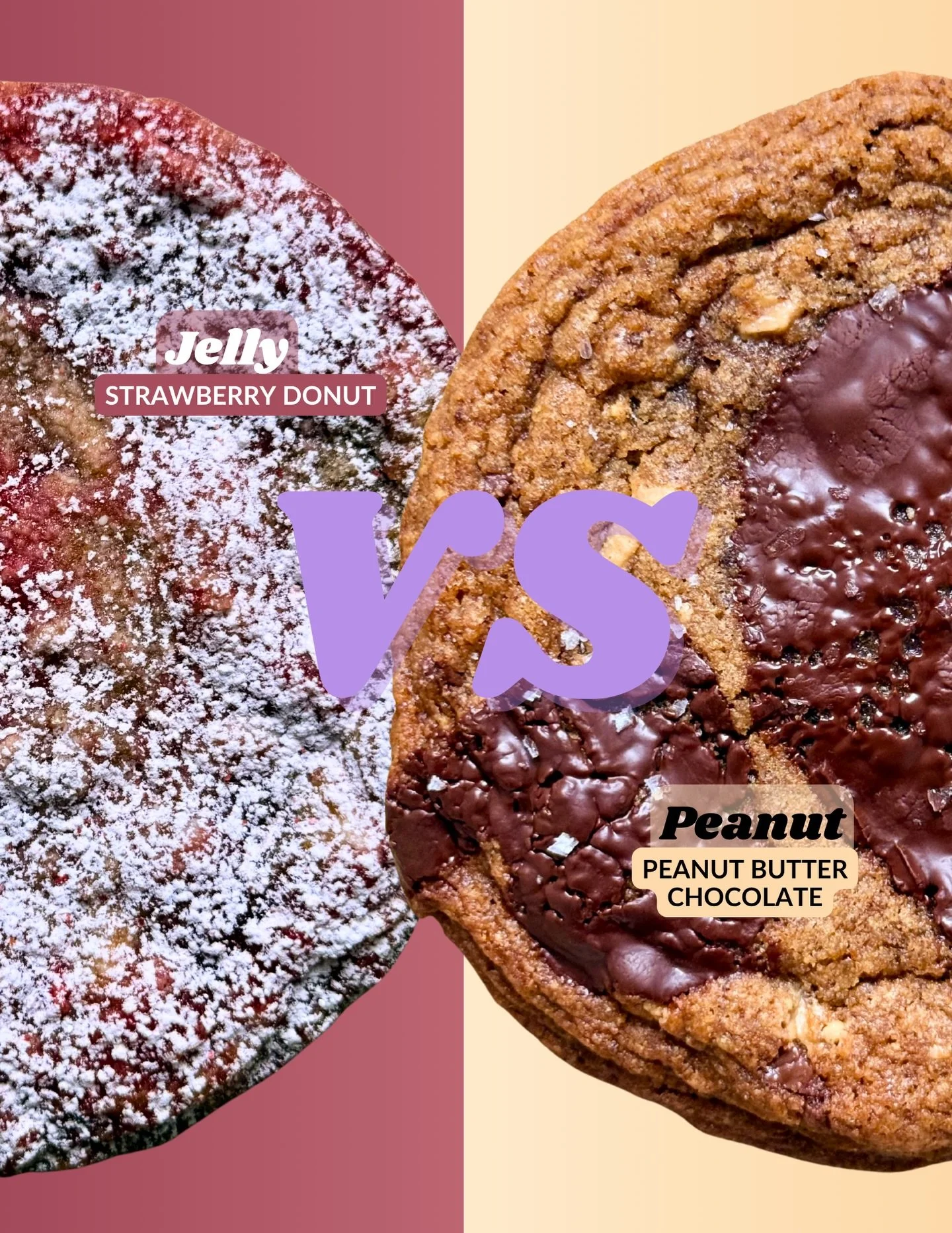 Jelly 🍓 vs Peanut 🥜

Jelly // soft, jam swirled, powdered in nostalgia with a sweet little bite
Peanut // rich, chocolate-loaded, doesn&rsquo;t believe in &ldquo;too much&rdquo;

One is a trip down memory lane.
The other is a lesson in indulgence.
