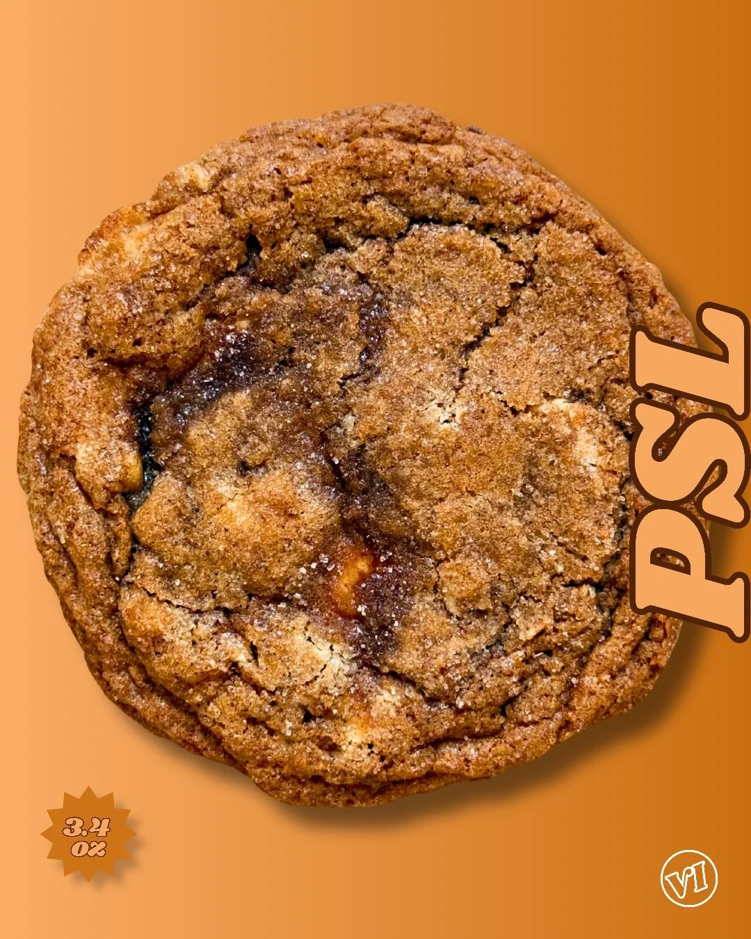 Meet PSL 🎃🍂

Pumpkin spice cookie layered with a spiced pumpkin swirl, Biscoff crumbs, hojicha white chocolate, and a sugar &amp; spice finish.

Warm, cozy, a little toasty, and basically, September in cookie form 🤎

Available now as part of Septe