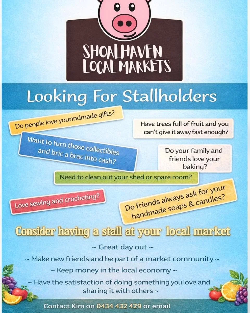 Nowra Showground Indoor Market will be adding a 🧡🪚🪏🔦🎥💽TREASURE🛴🧩🥁🤿🏓🧡section to our market, a place to buy and sell second hand, pre-loved and collectibles! Got some treasure you&rsquo;d like to sell? Call our stallholder coordinator on 04