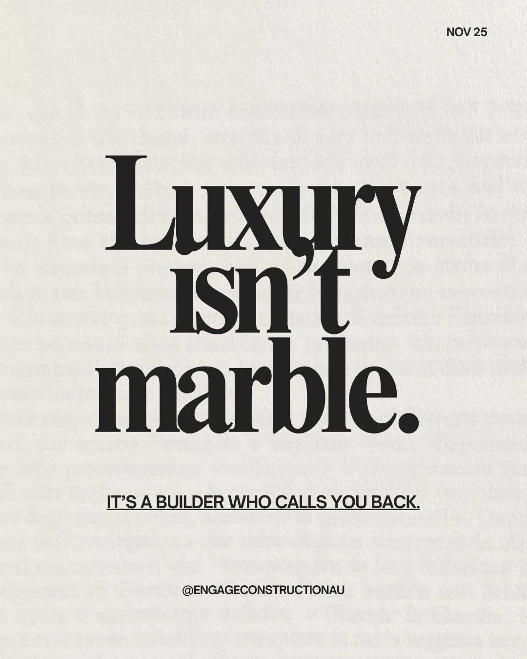 The most luxurious part of a project?

Clarity. Communication. Accountability.

We bring structure, not surprises &mdash; because quality isn&rsquo;t just in the finish, it&rsquo;s in how we get there.

Excellence without ego.

#Builder #SydneyBuilde