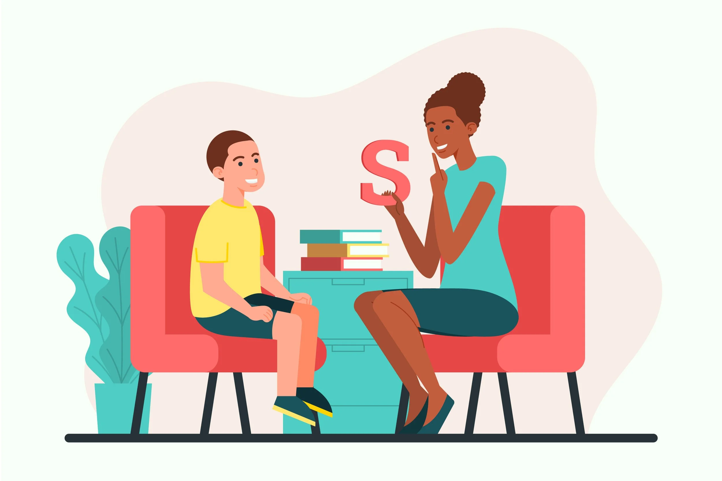 SLP and child in speech therapy for speech delay