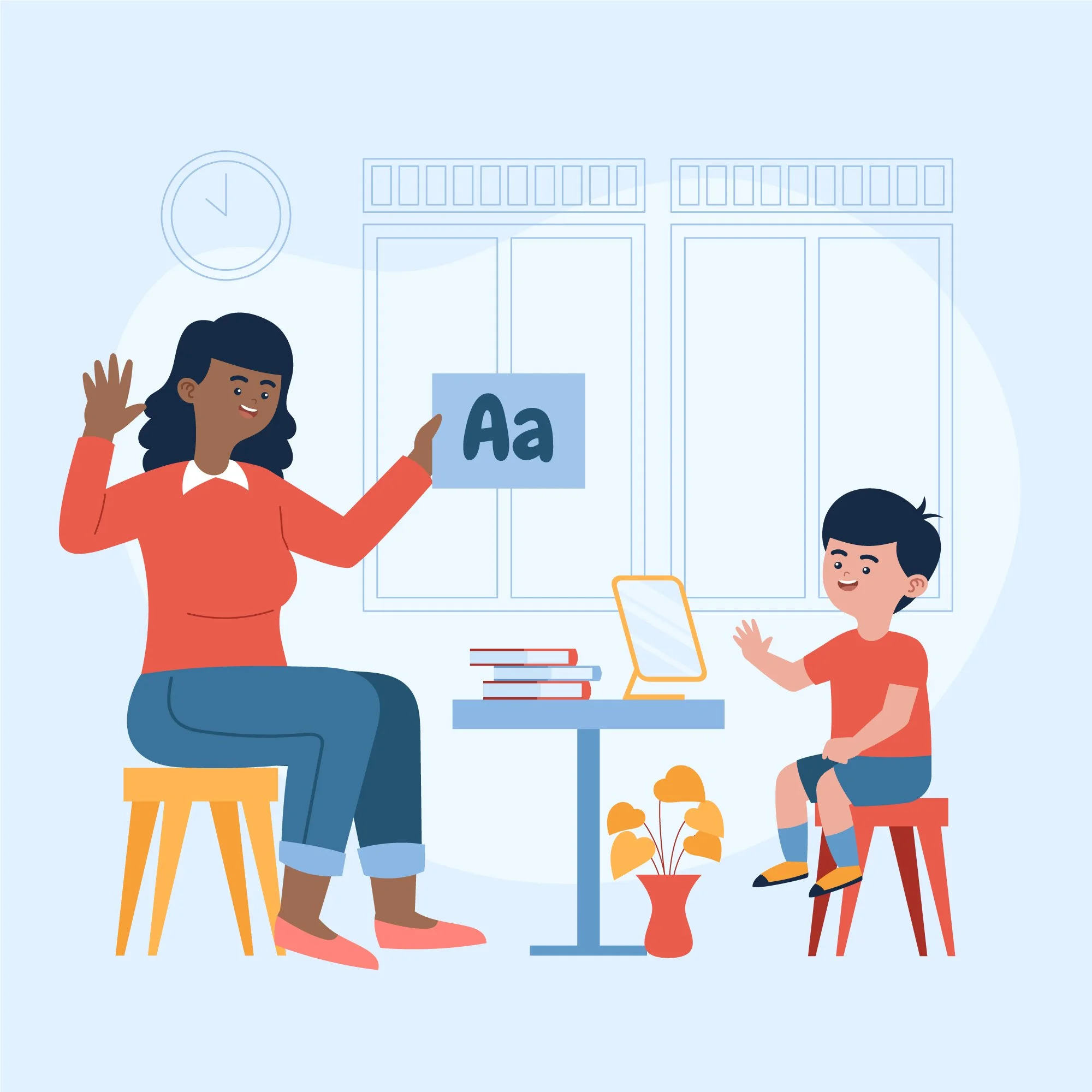 Los Angeles speech therapist working with child on articulation skills