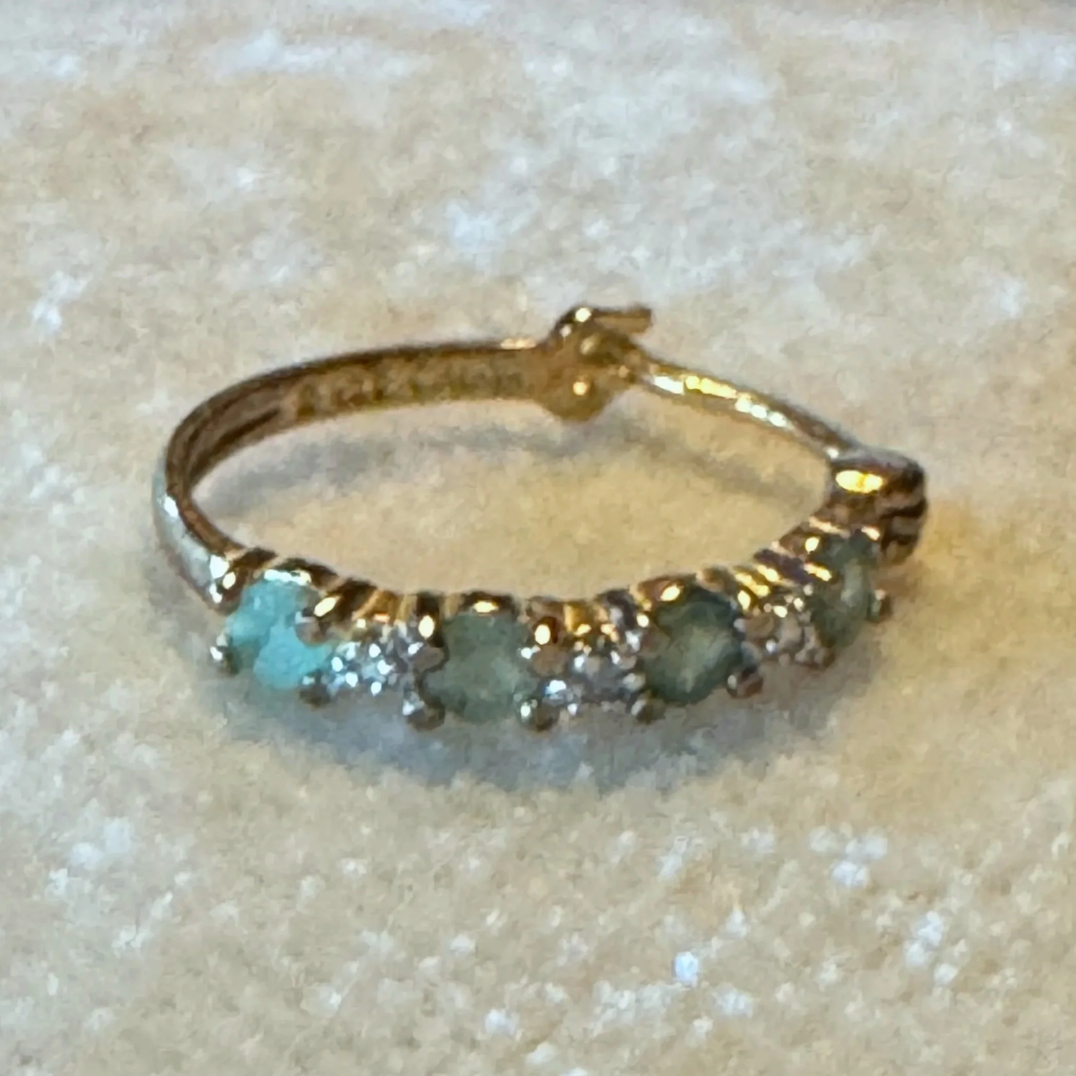 Gold Hoop Earring With Emeralds &amp; Diamonds Seeking A Match