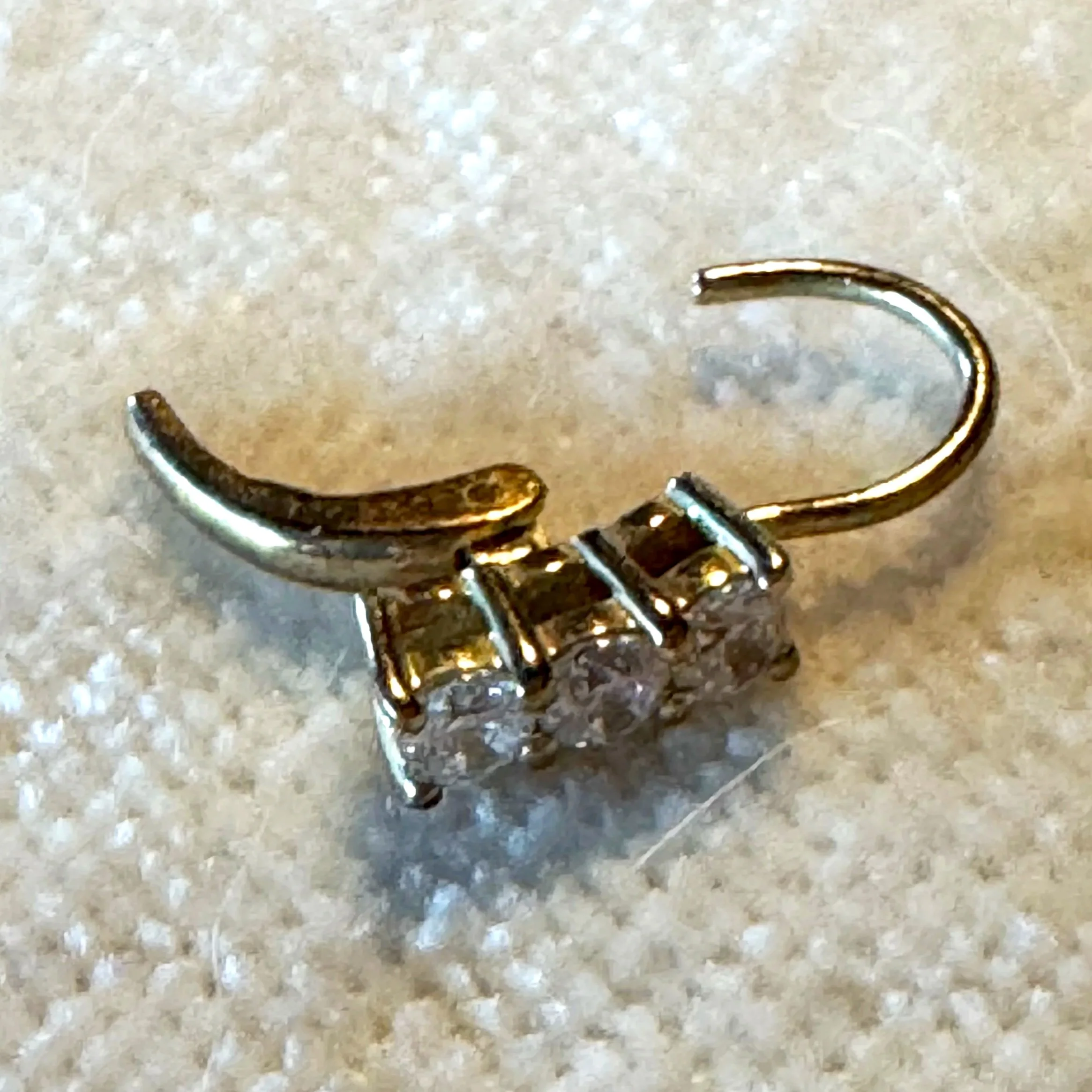 Gold &amp; Diamond Earring With Huggie Hoop Seeking A Match