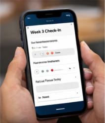 Athlete completing a weekly digital check-in on their phone