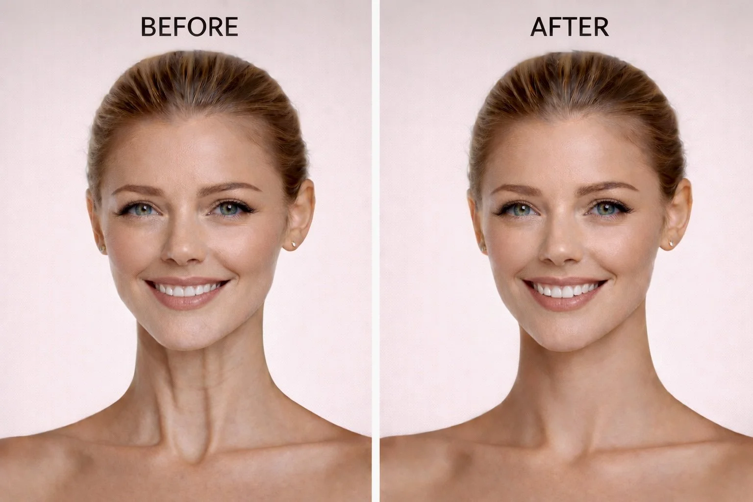 Before and after Botox lip flip treatment showing enhanced upper lip appearance at OpalGlow Medspa in Woodbridge, NJ.