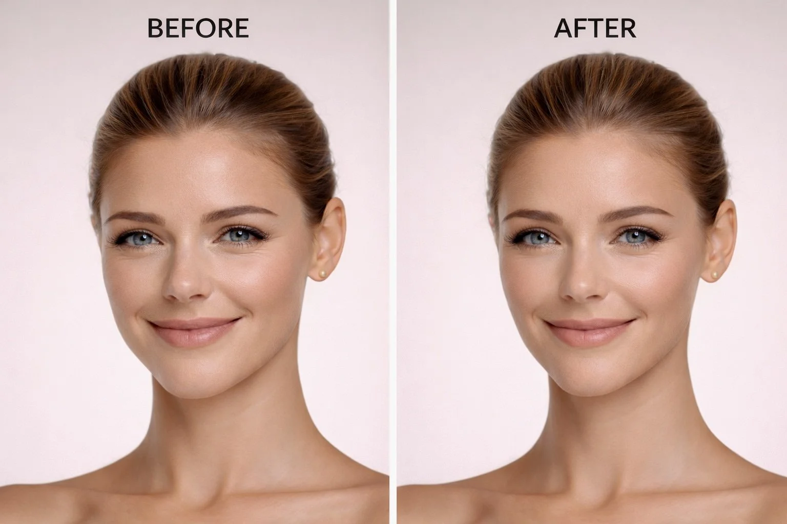 Before and after Botox treatment of the masseter muscles showing a slimmer jawline appearance at OpalGlow Medspa in Woodbridge, NJ.