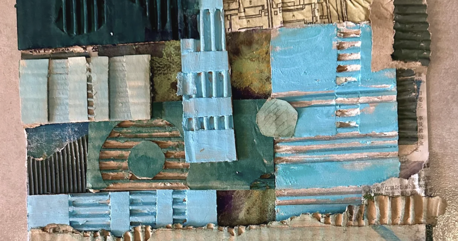 Earth Day Recycled Cardboard Collage 