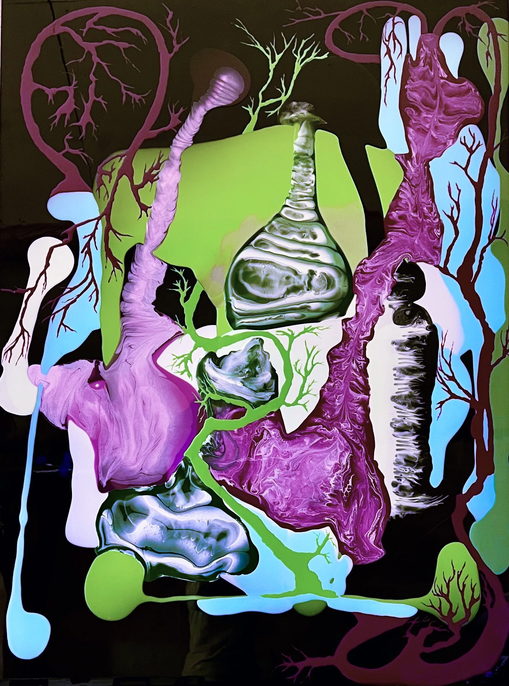 Organic 2. Resin on board. 150cm x 110cm