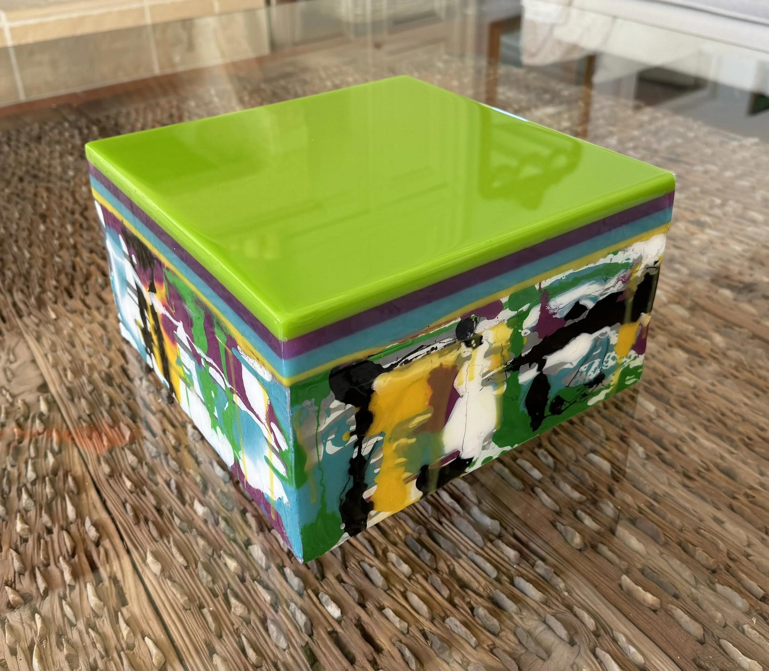 Resin Box Orange. 27cm x 27cm x 16cm