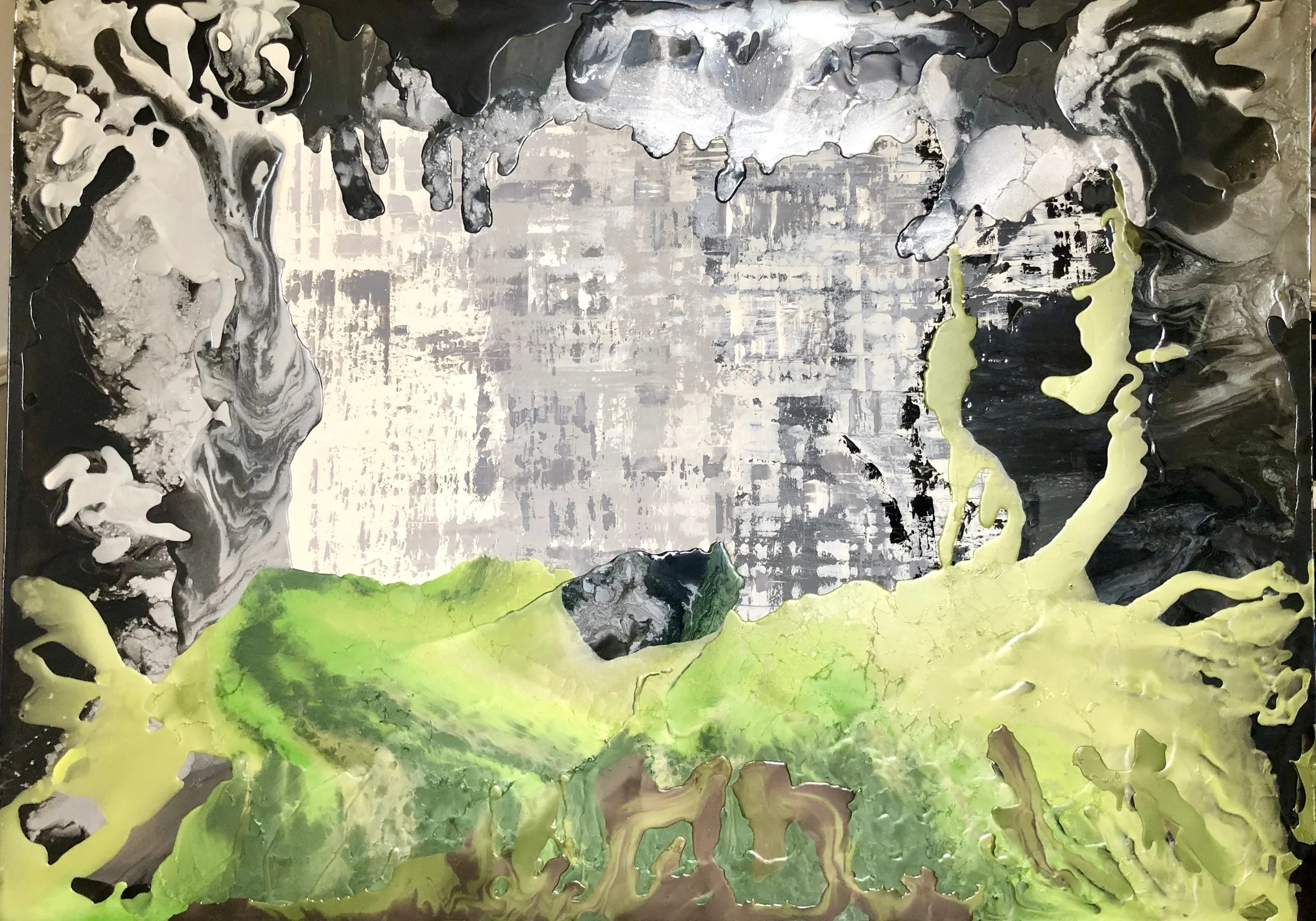 The Storm.  Resin and oil painting on canvas. 213cm x 152cm