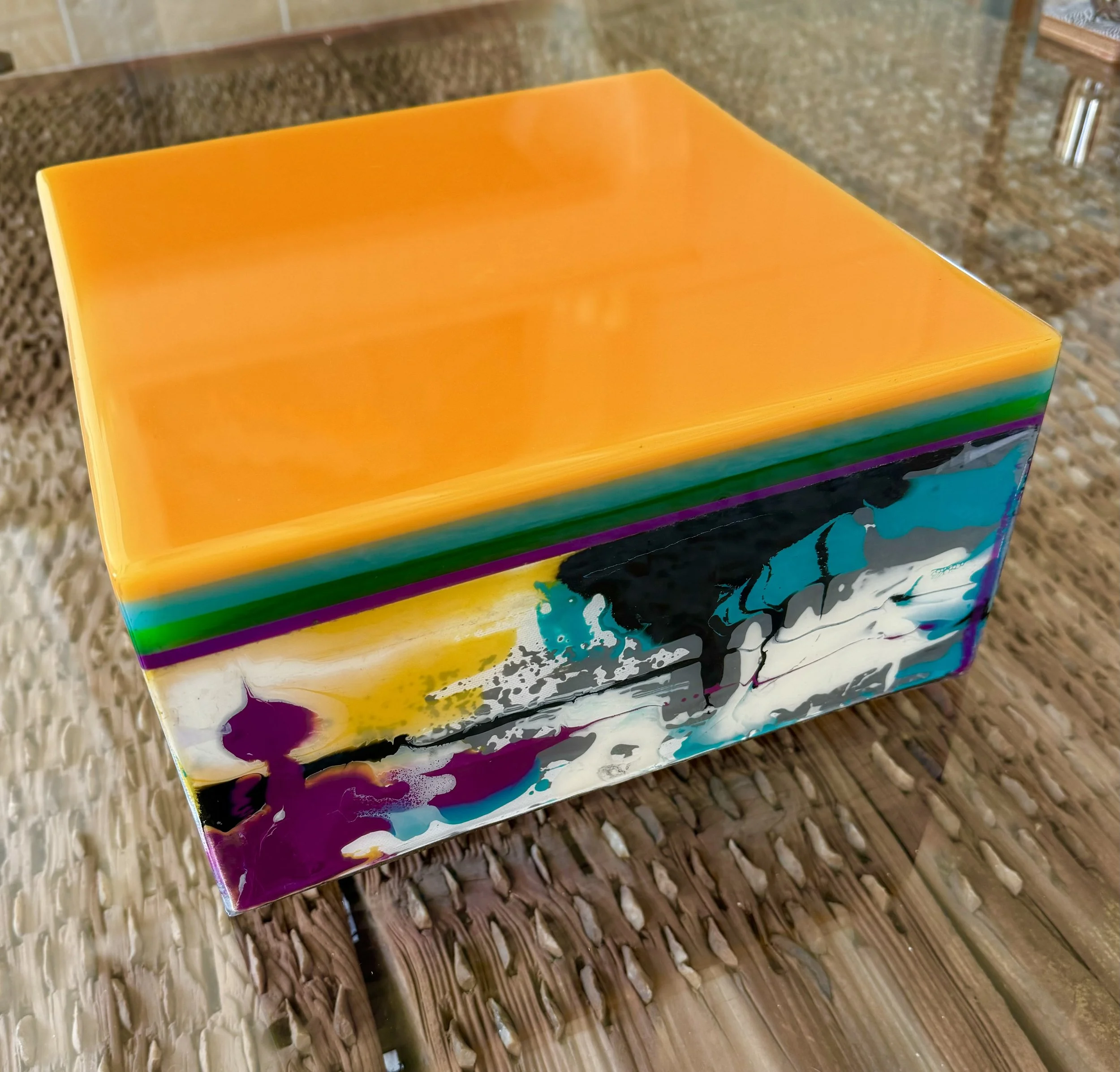 Resin Box Orange. 31cm x 31cm x 16cm
