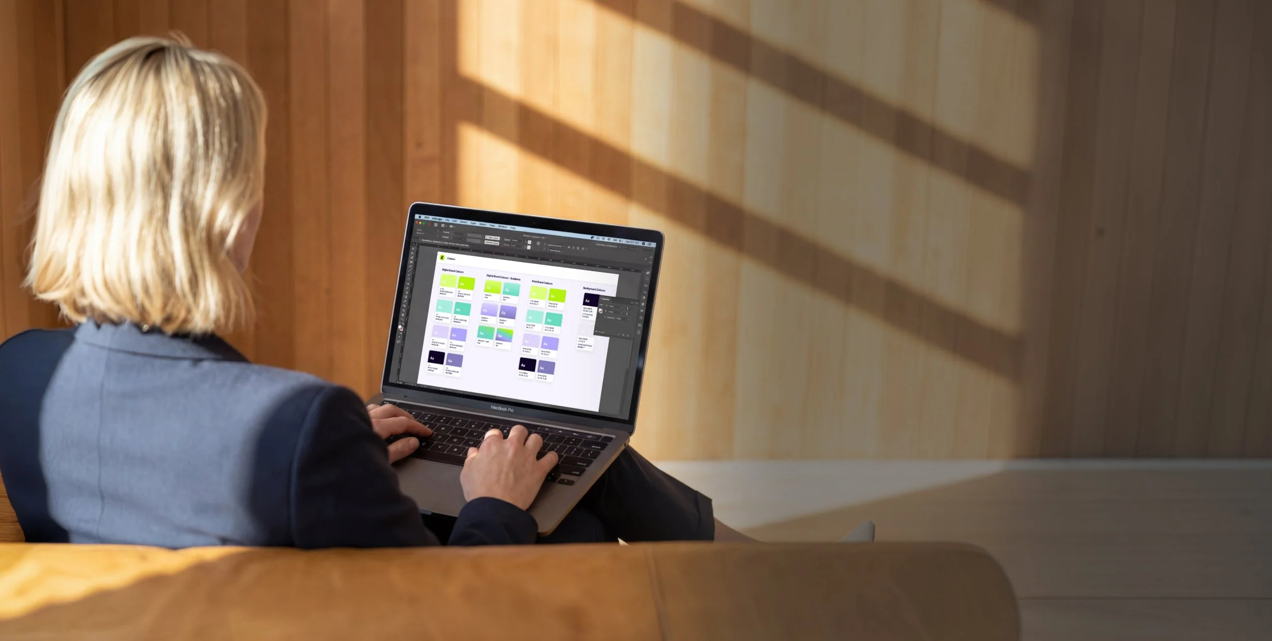 Brand strategy session in progress with founder reviewing positioning document